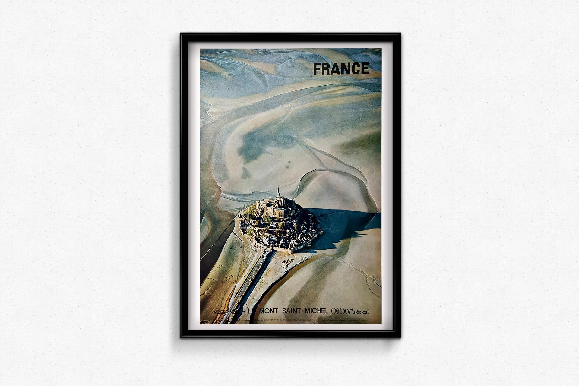 1972 original vintage poster by photographer Perceval - Le Mont Saint-Michel For Sale 1