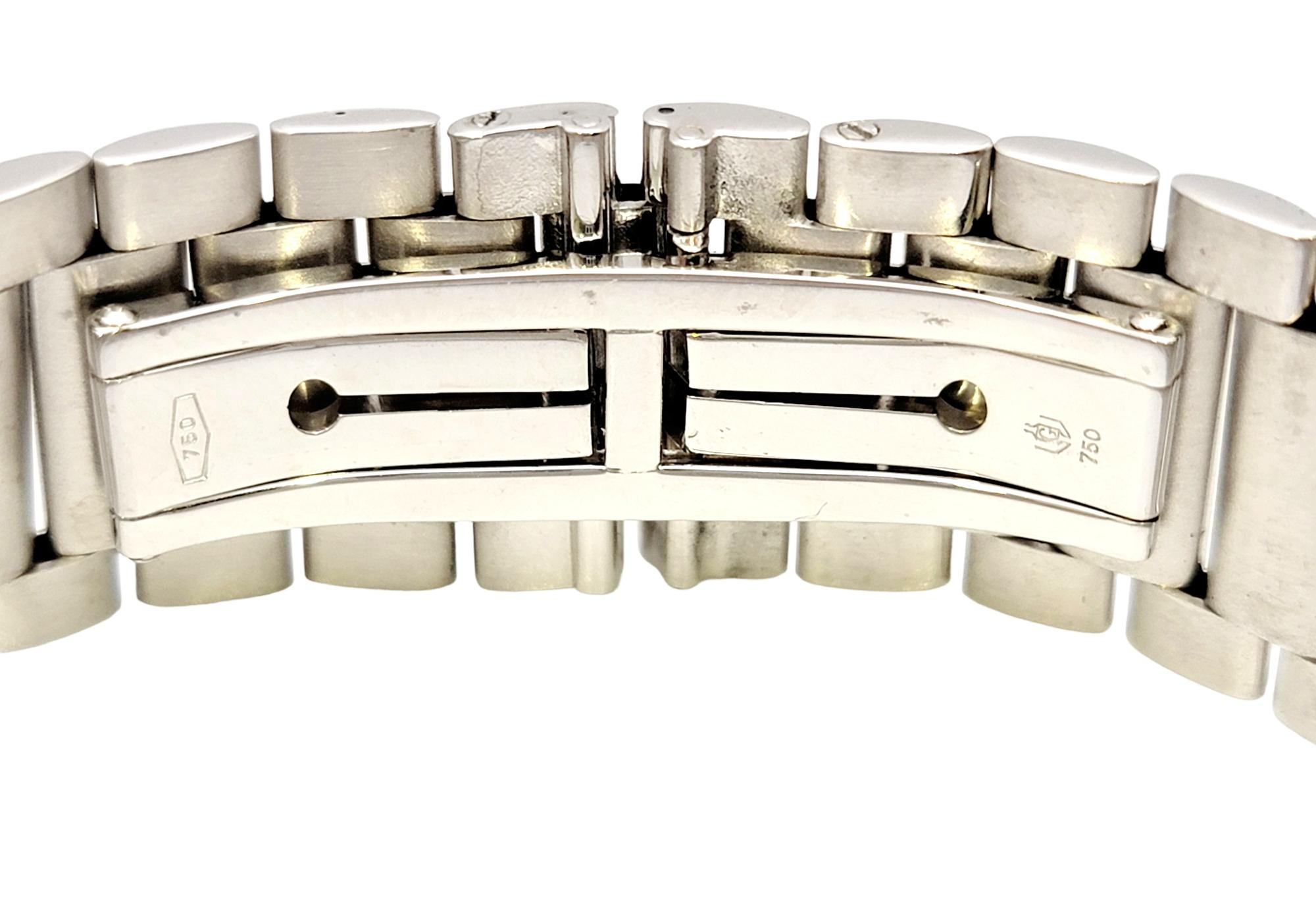 Alain Philippe Ladies 18 Karat White Gold and Pave Diamond Wristwatch F-G / VS For Sale 1