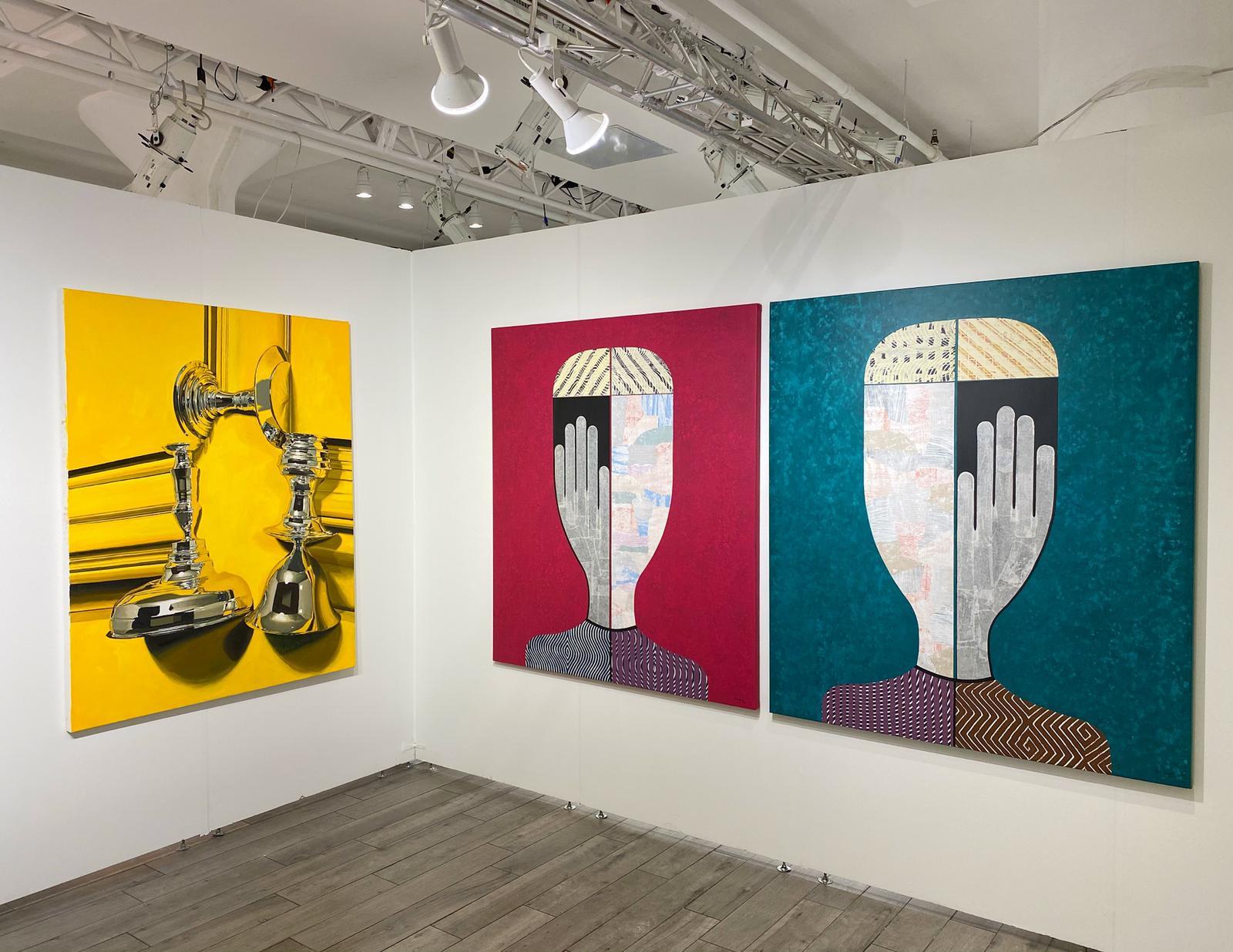 Astratto contro astratto. Pittura ad olio figurativa del cubano Alain Pino in vendita 3