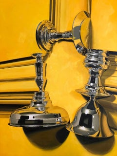 Abstract vs. Figurative Oil Painting by Cuban Alain Pino (Queen Elizabeth)