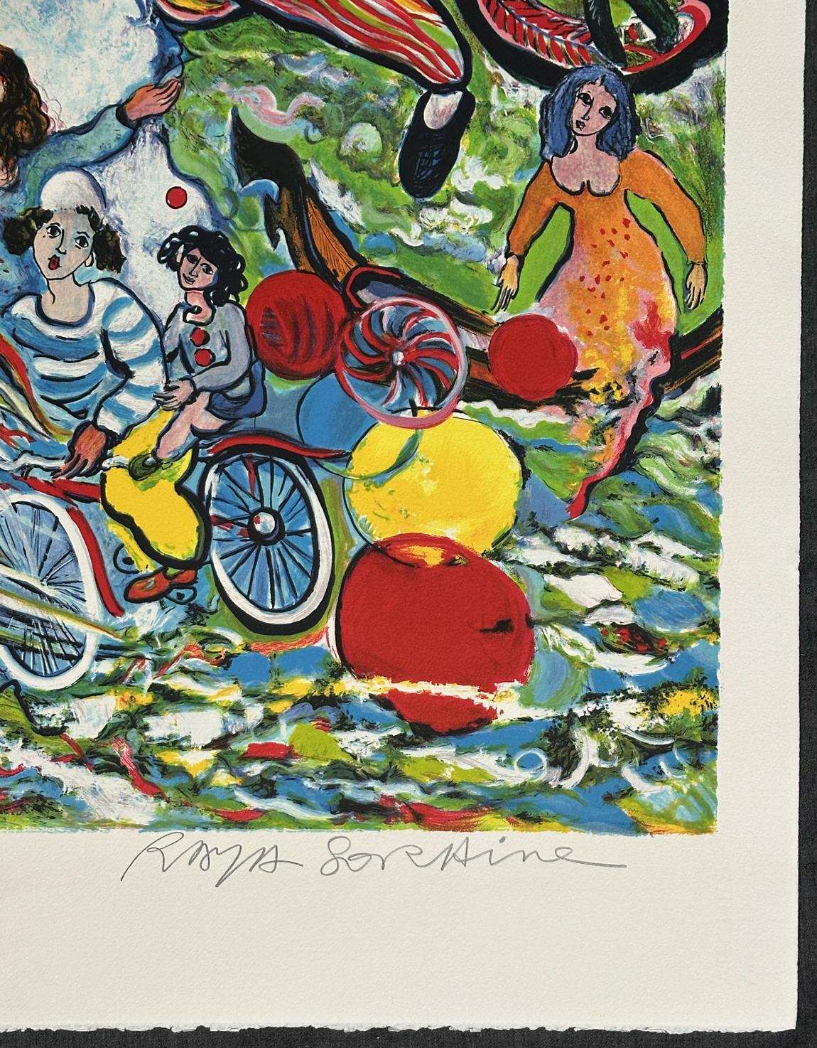 La Roue Qui Tourne 1999 Litografía de edición limitada - Figurative Print Beige de Alain Raya Sorkine