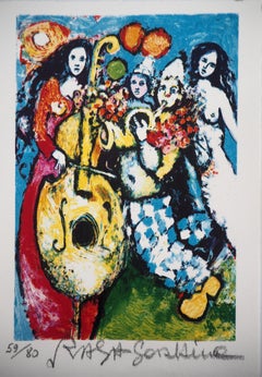 Le groupe de musique - Lithographie originale signée - 80 ex