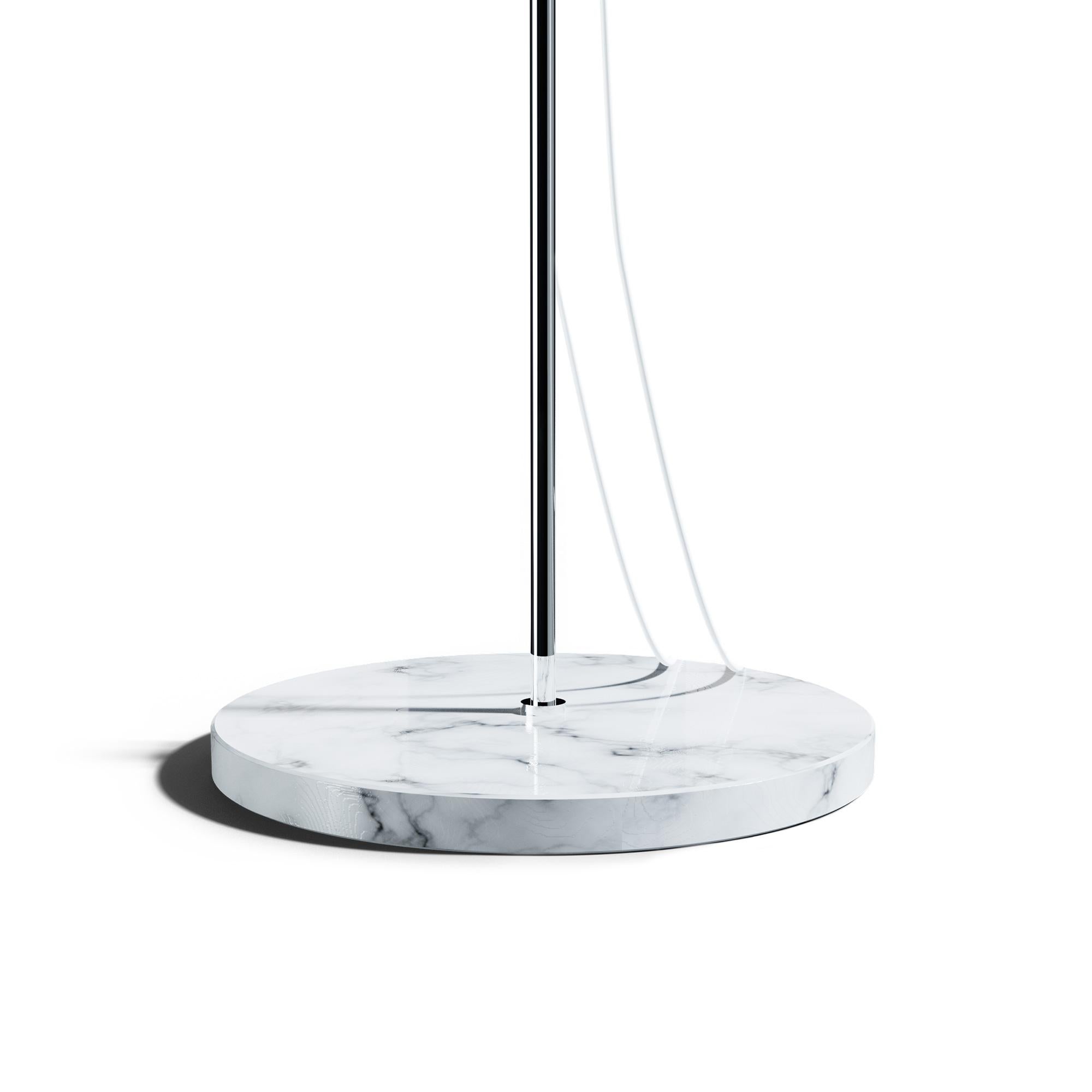 French Alain Richard 'A23' Chrome and Marble Floor Lamp for Disderot For Sale