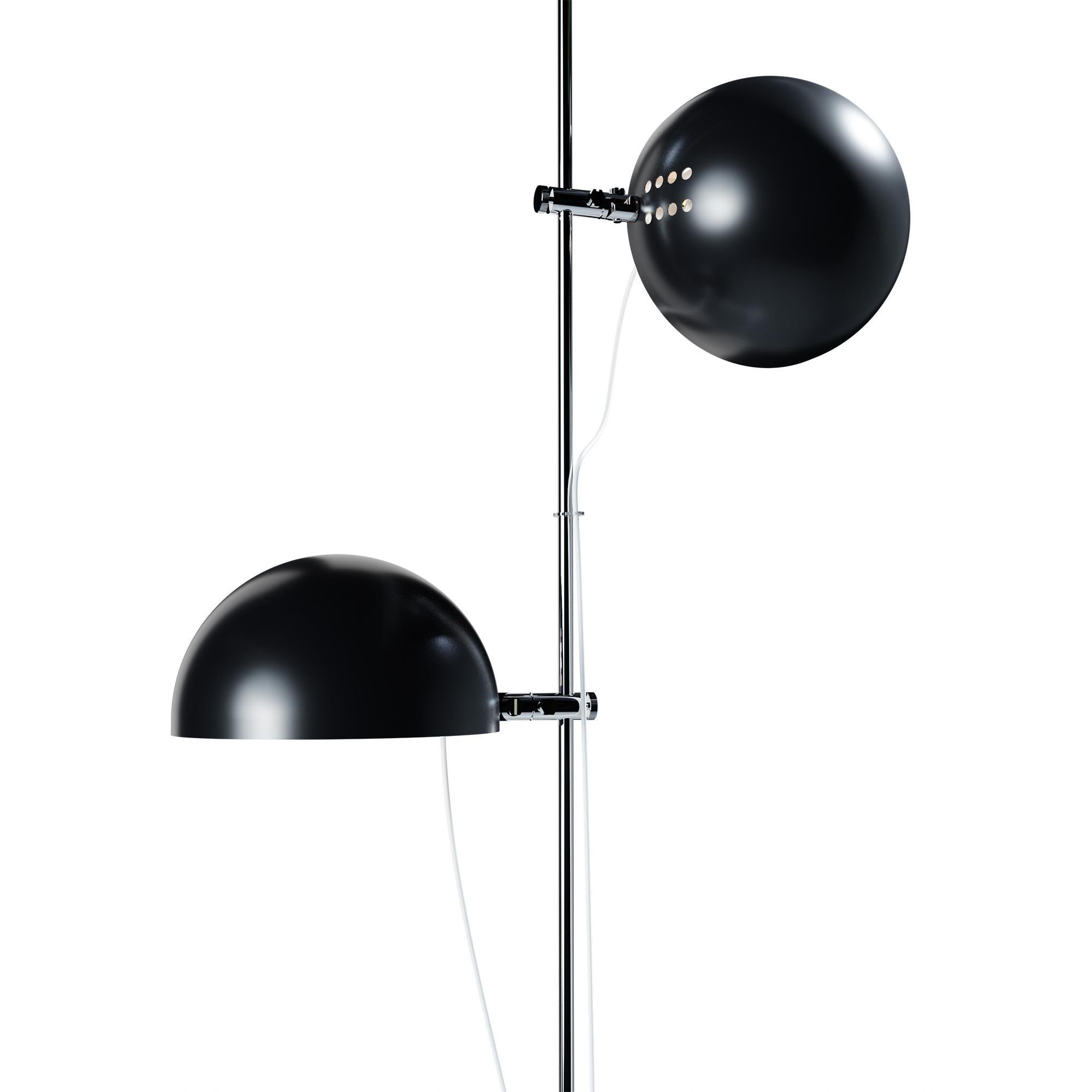 Alain Richard 'A23' metal and marble floor lamp for Disderot in black.

Executed in black painted metal with a marble base, this newly produced numbered edition with included certificate of authenticity is made in France by Disderot with many of