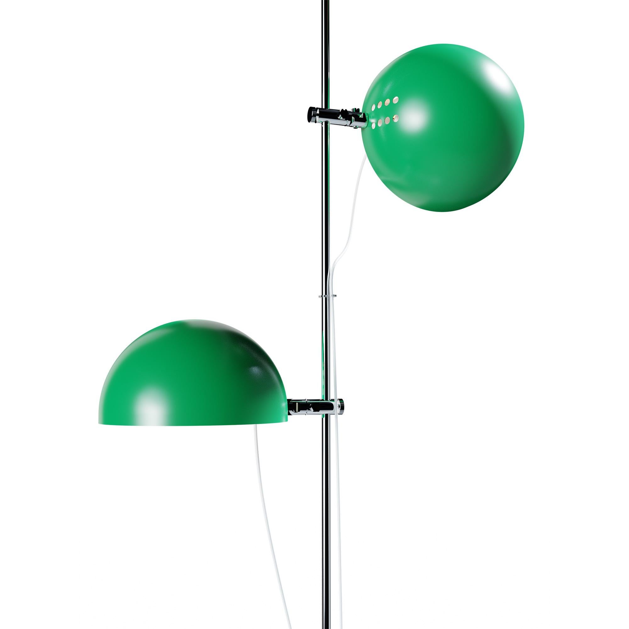 Alain Richard 'A23' metal and marble floor lamp for Disderot in green.

Executed in green painted metal with a marble base, this newly produced numbered edition with included certificate of authenticity is made in France by Disderot with many of