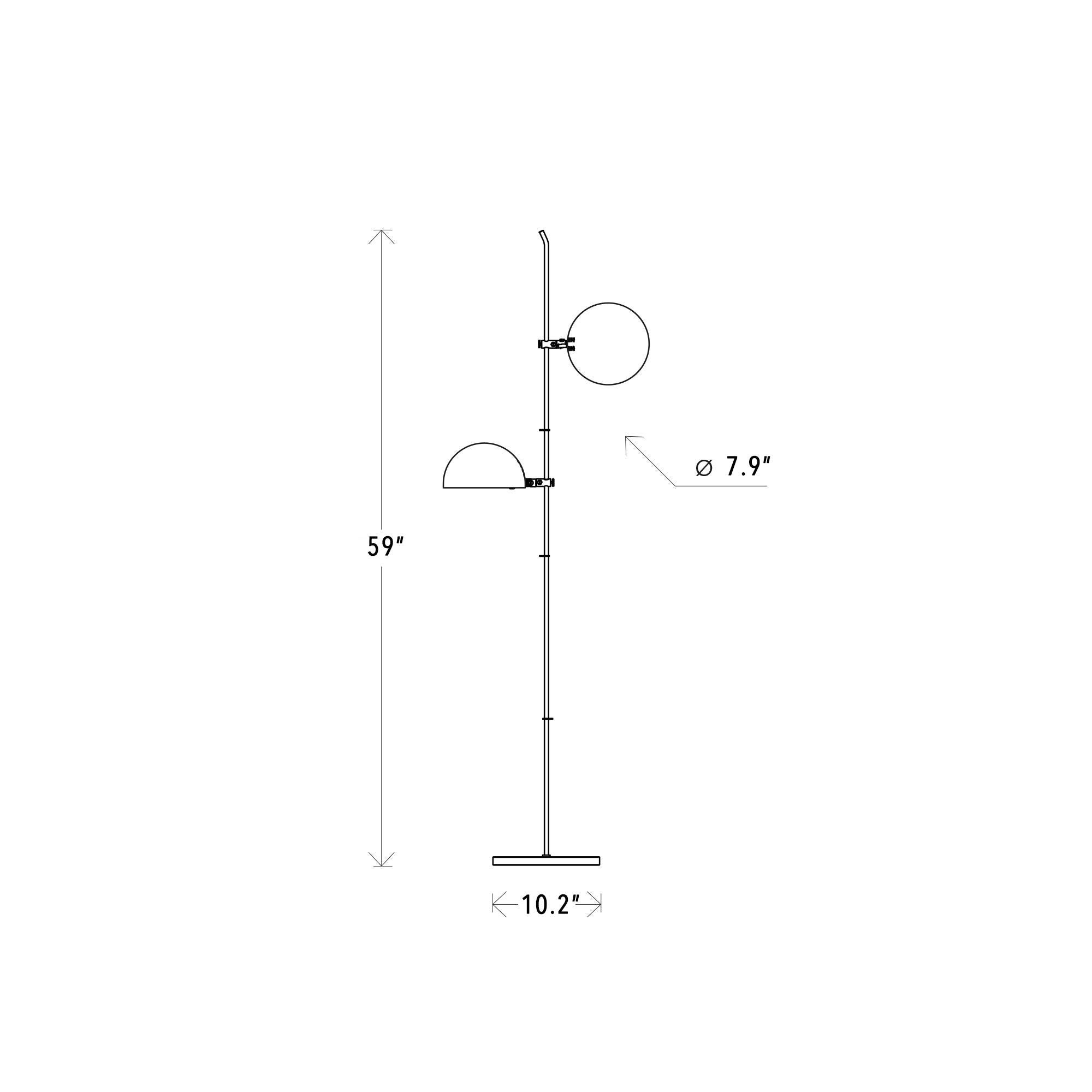 Alain Richard 'A23' Metal and Marble Floor Lamp for Disderot in Green In New Condition For Sale In Glendale, CA