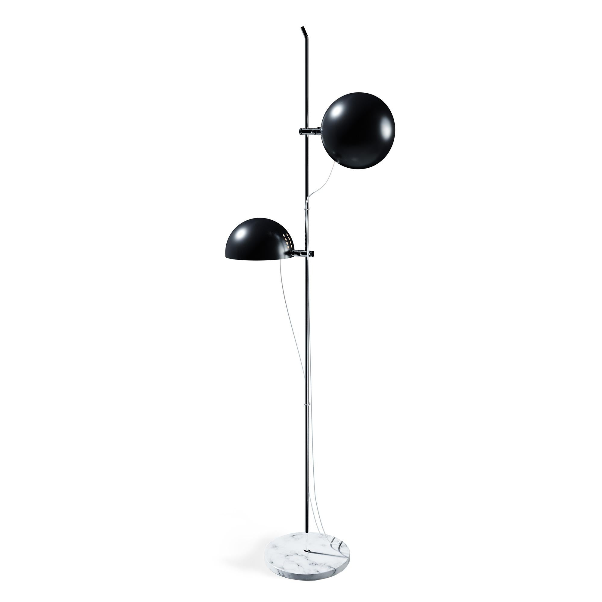 Alain Richard 'A23' Metal and Marble Floor Lamp for Disderot in Green For Sale 1