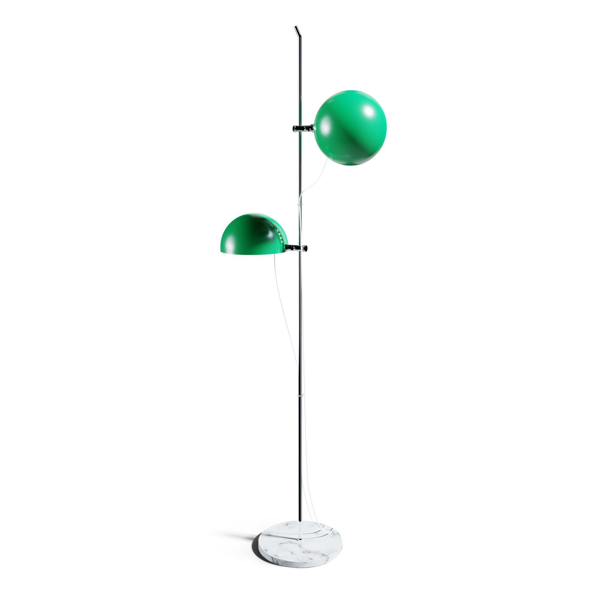 Alain Richard 'A23' Metal and Marble Floor Lamp for Disderot in Red For Sale 3