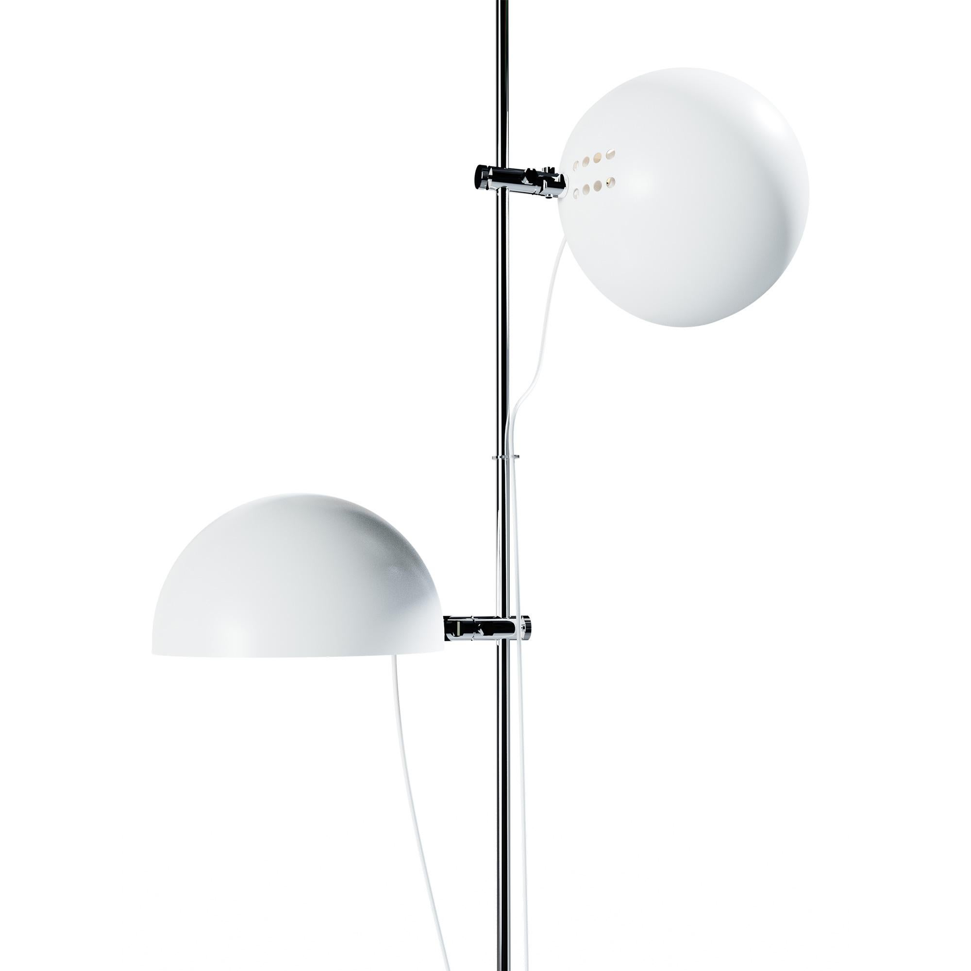 Alain Richard 'A23' metal and marble floor lamp for Disderot in white.

Executed in white painted metal with a marble base, this newly produced numbered edition with included certificate of authenticity is made in France by Disderot with many of