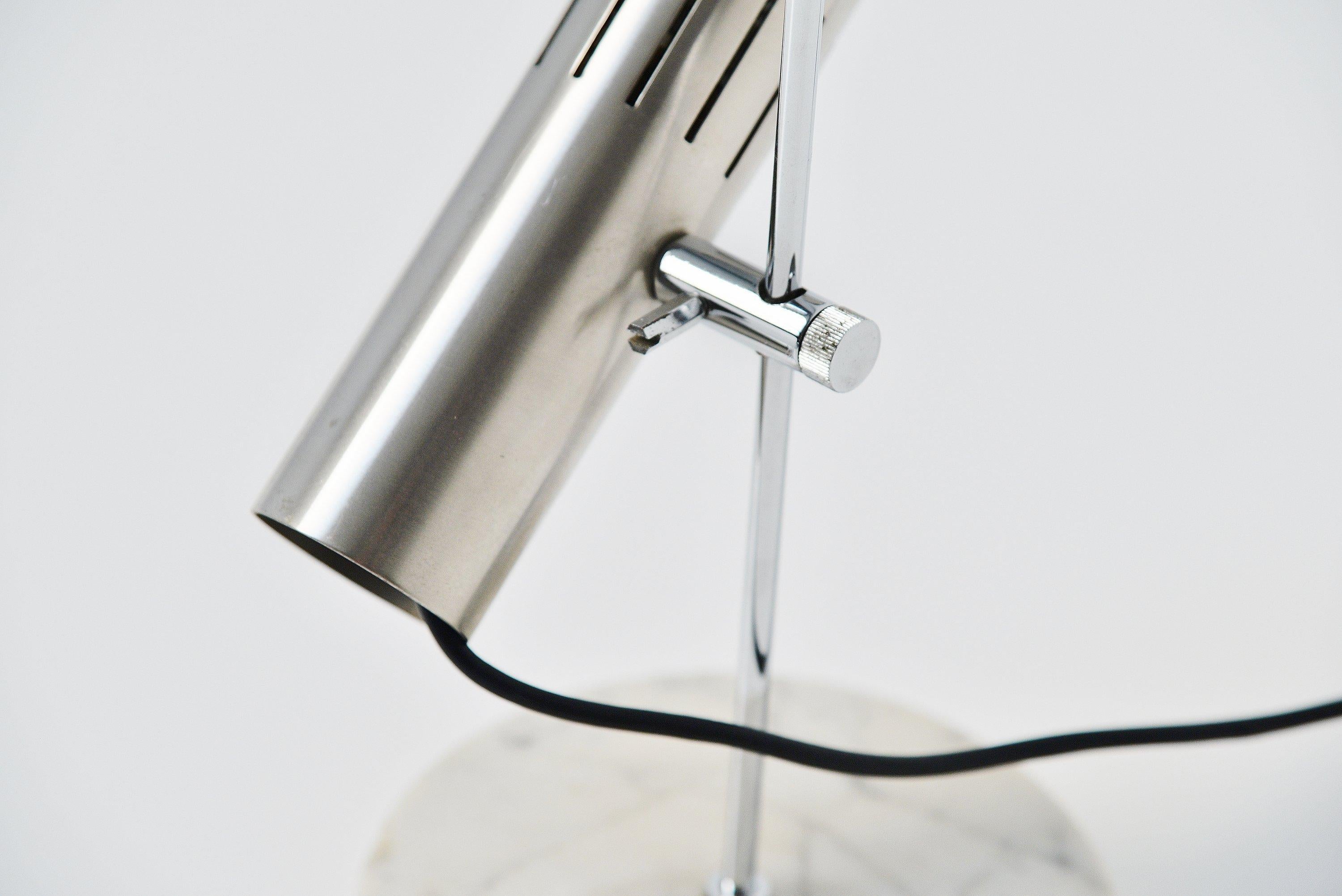 Aluminum Alain Richard A4 Table Lamp, France, 1958 For Sale