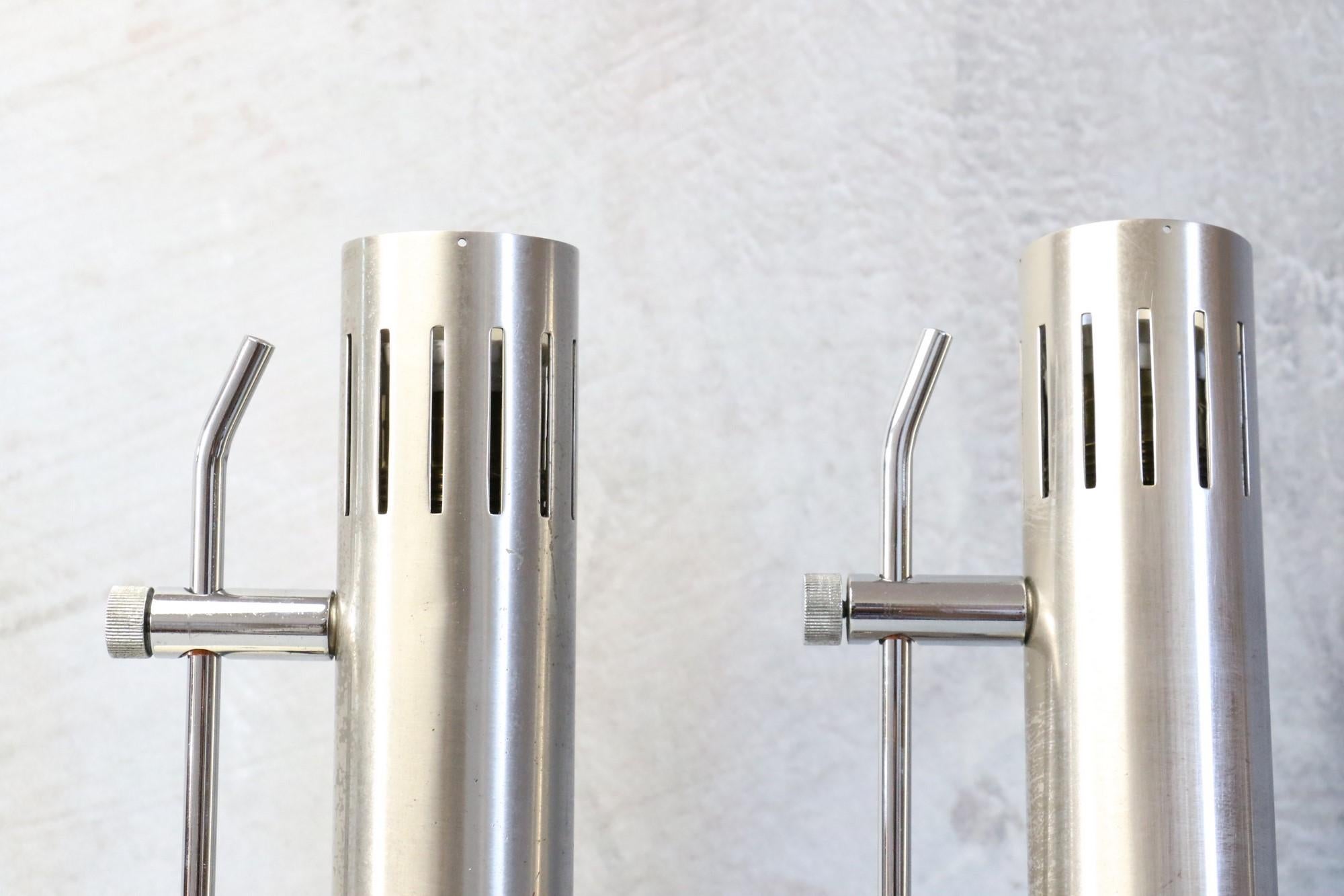 Metal Alain Richard, Pair of Mid-Century A5 Sconces circa 1960, Era Biny, Guariche