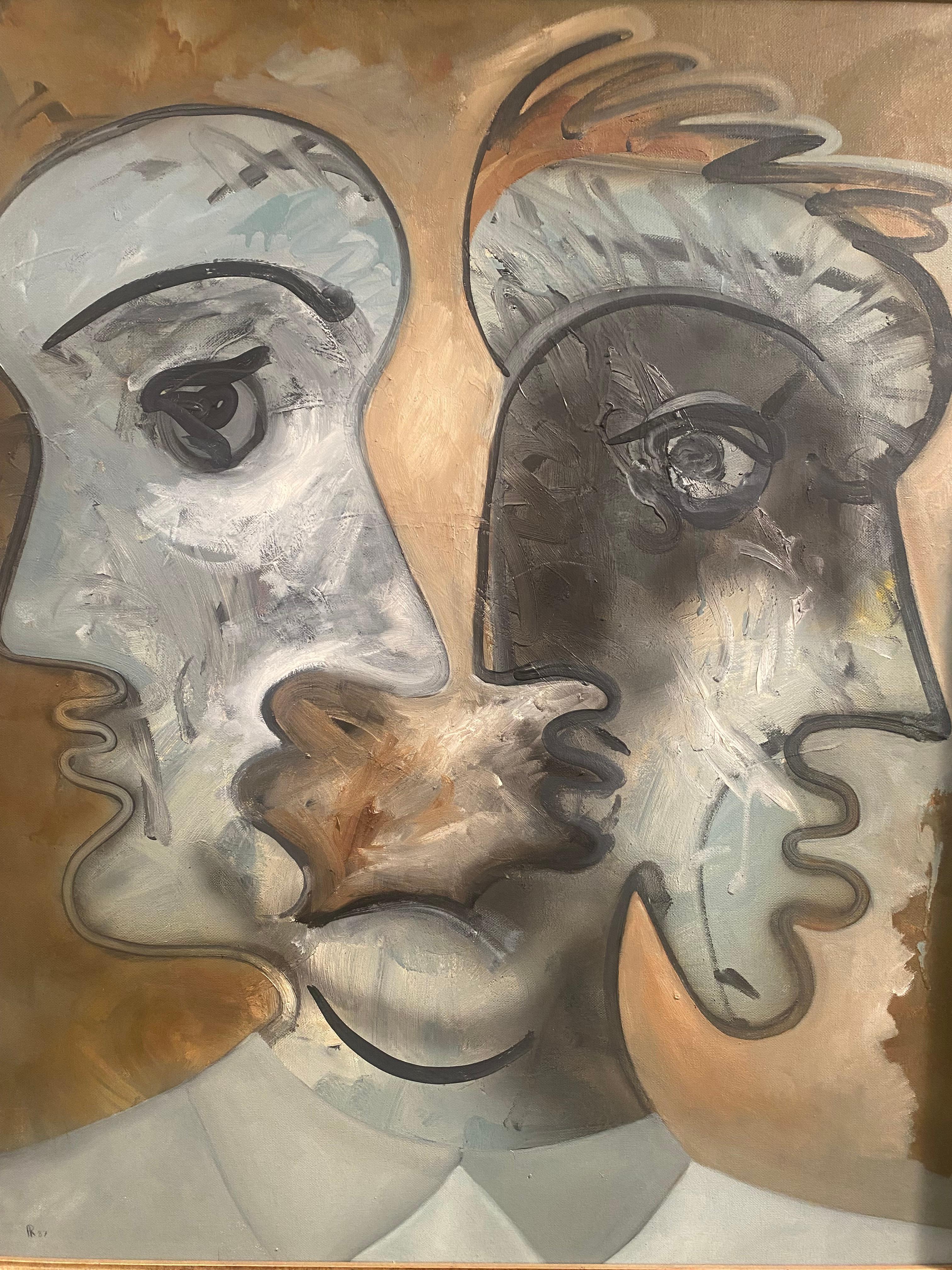 Alain Rothstein
Double visage oil on canvas framed
1987 
Canvas : 72X57 cm
Frame : 93x80 cm