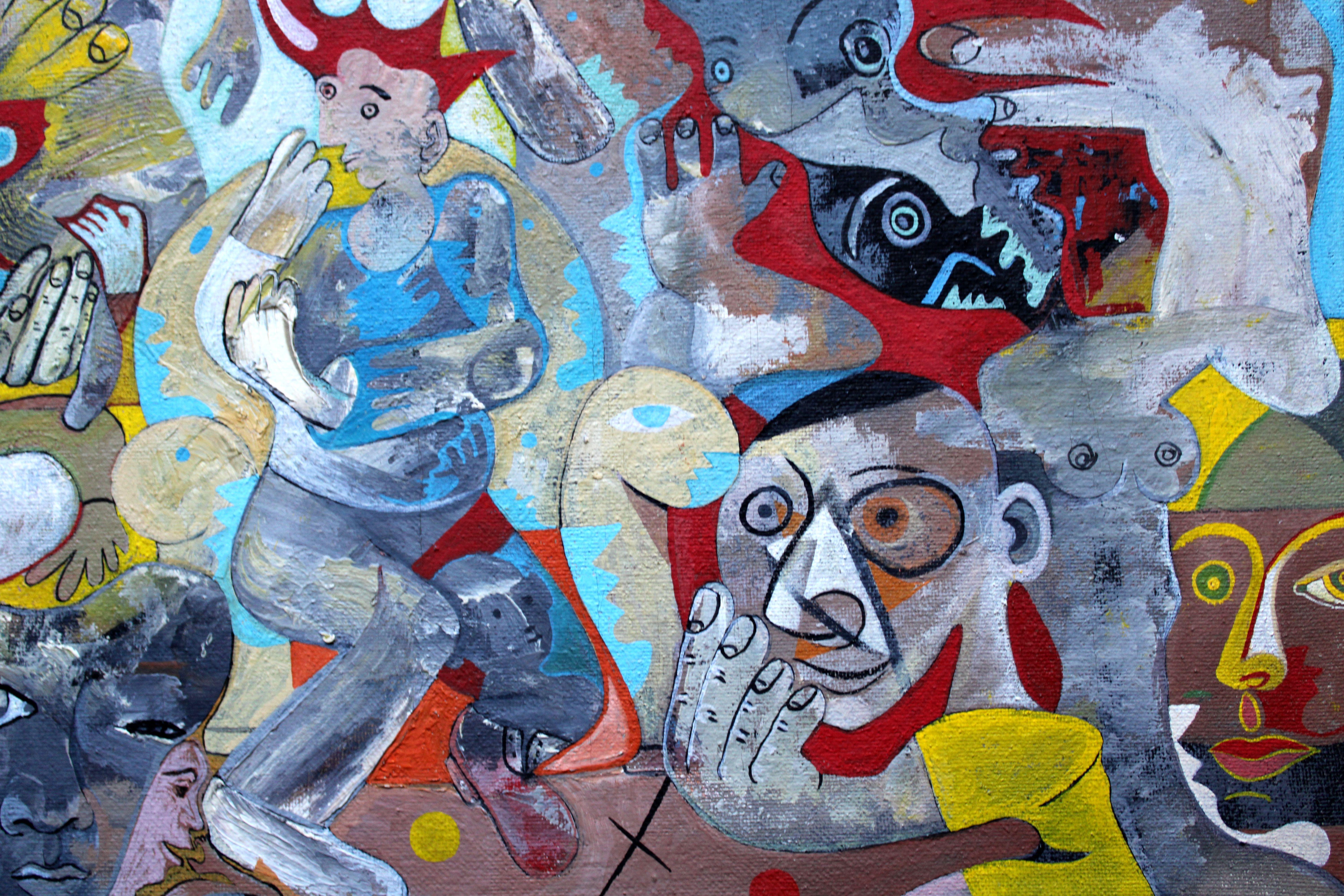 Treffen. Öl, Leinwand, 46 x 77, 5 cm – Painting von Alain Rothstein