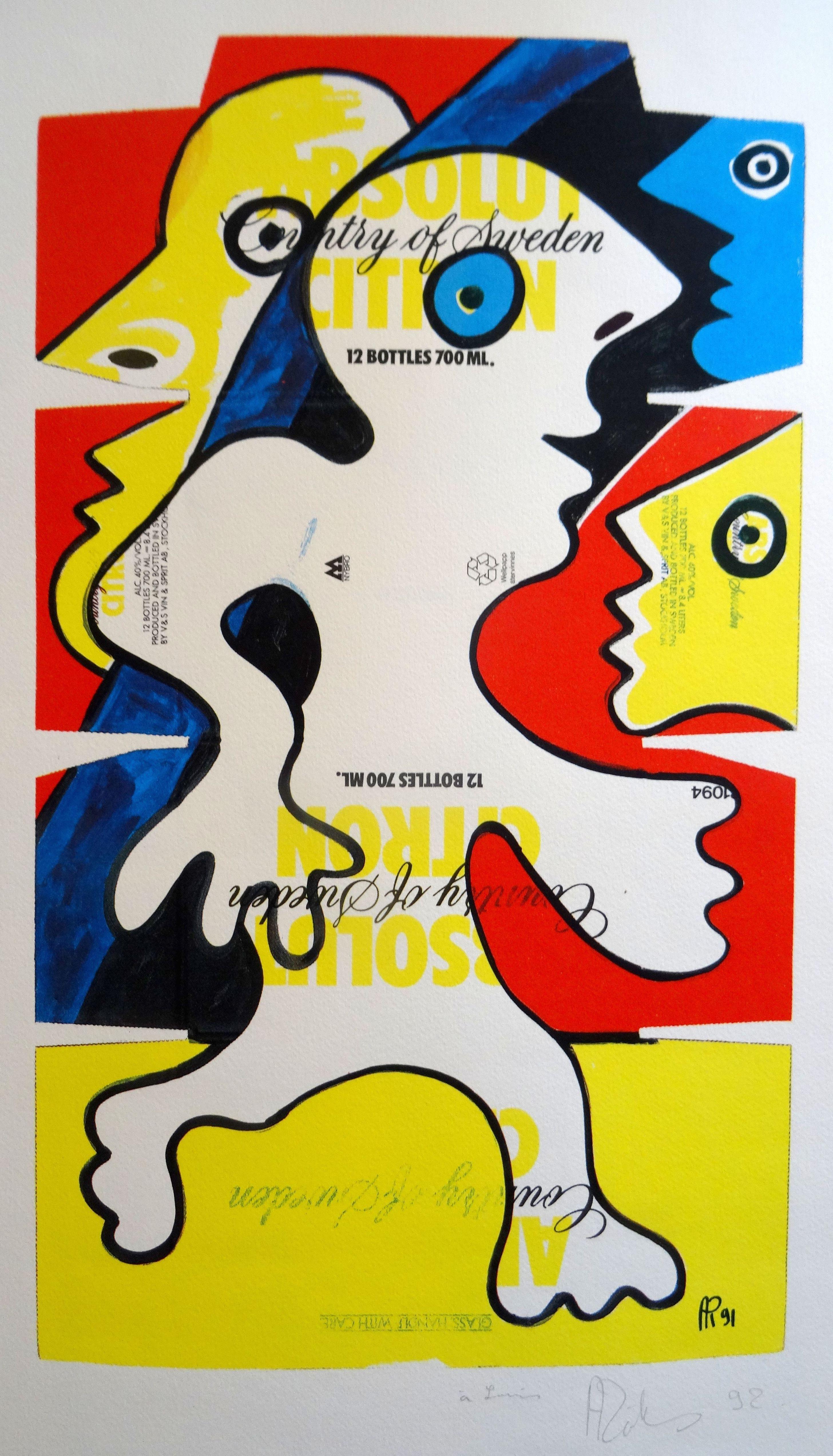 Alain Rothstein Figurative Print - Absolut. 1991, 25/200, paper, silkscreen printing, 50x27 cm