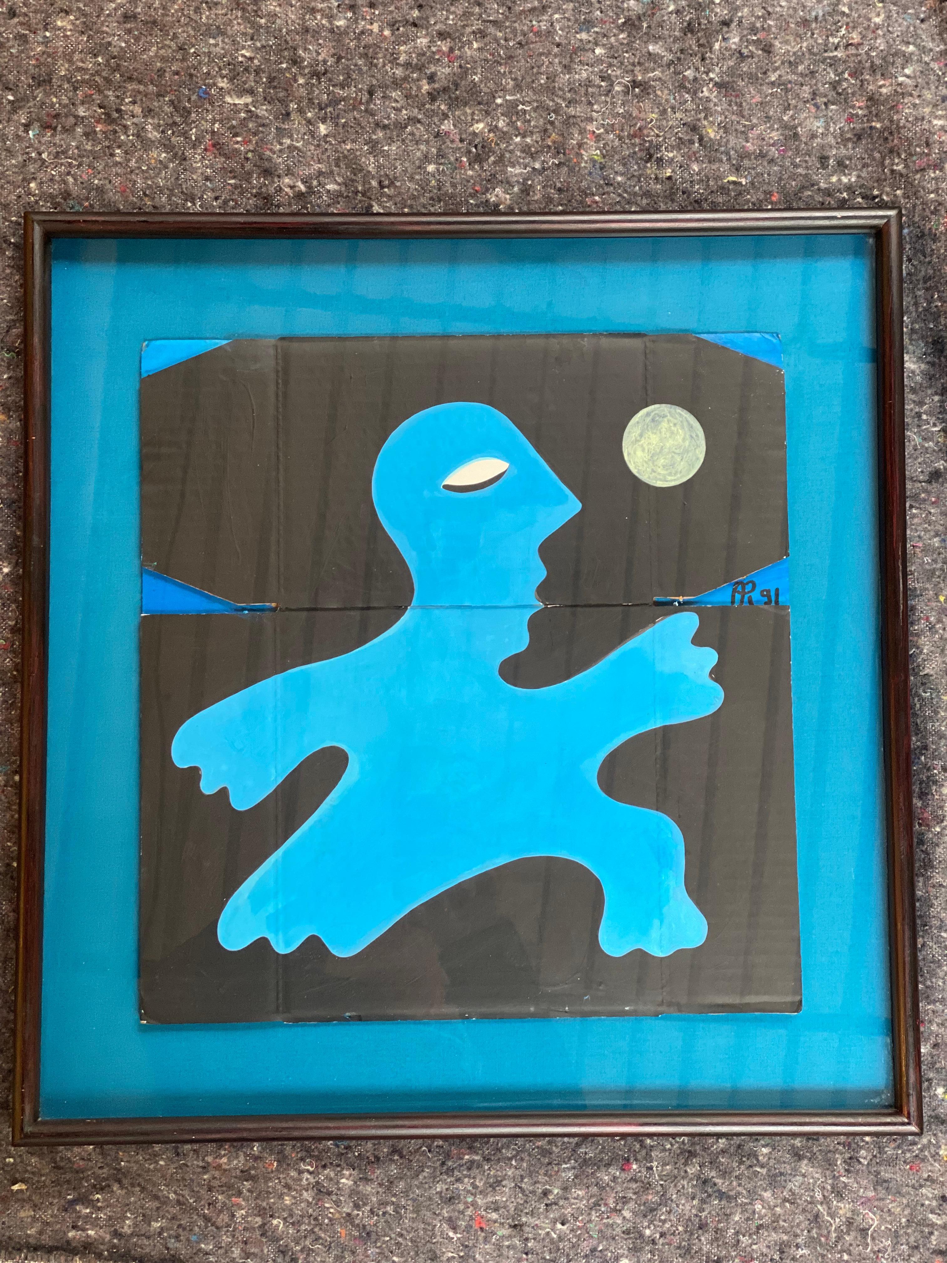 Alain Rothstein
The blue man
Oil on cardboard
Circa 1991
Signed AR91
Beautiful framing
Frame dimensions: 58 x 56 x 4 cm
Dimensions of work: 39 x 42