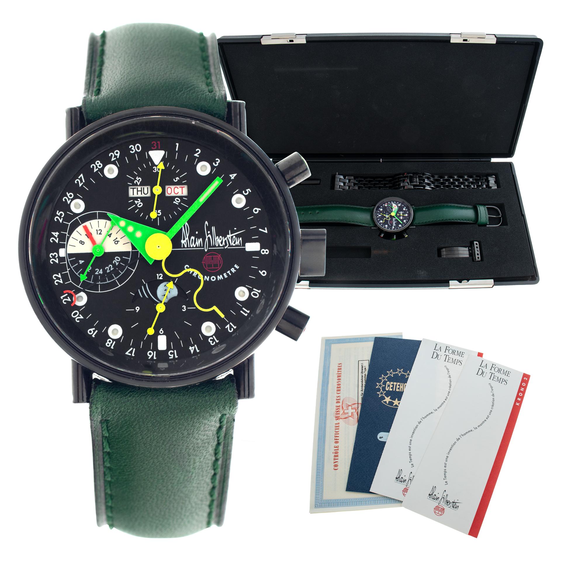 Alain Silberstein Krono 2 stainless steel automatic wristwatch Ref1994/1405 For Sale 4