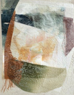 Fibrosa (pittura astratta a encausto, su tessuto e collage su lino)