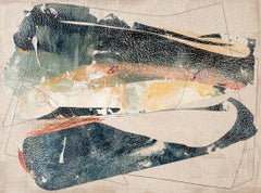 Lineto I (pittura astratta a encausto e collage su lino)