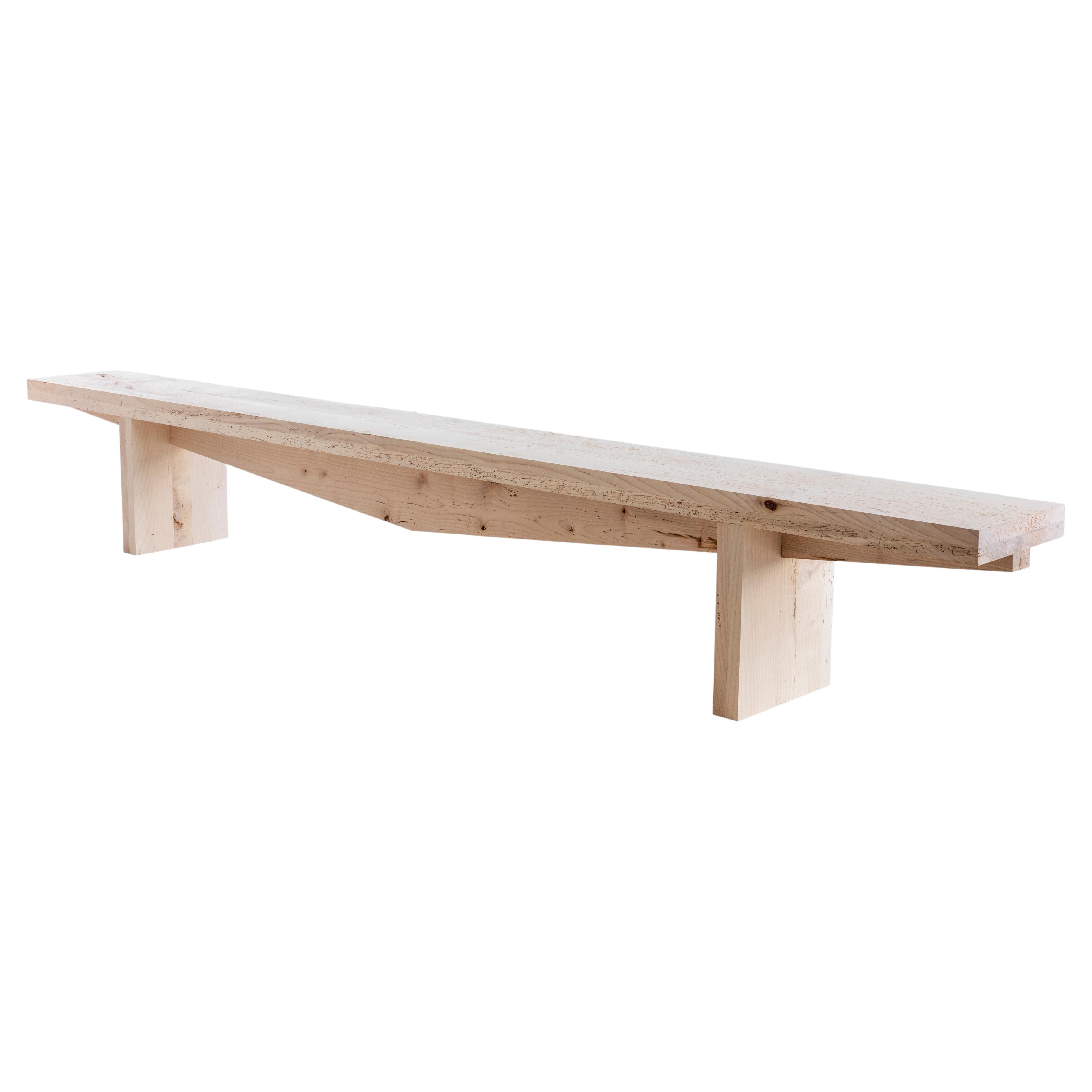 21st Century Customizable Bench Alalunga in Solid Recovered Maple Wood