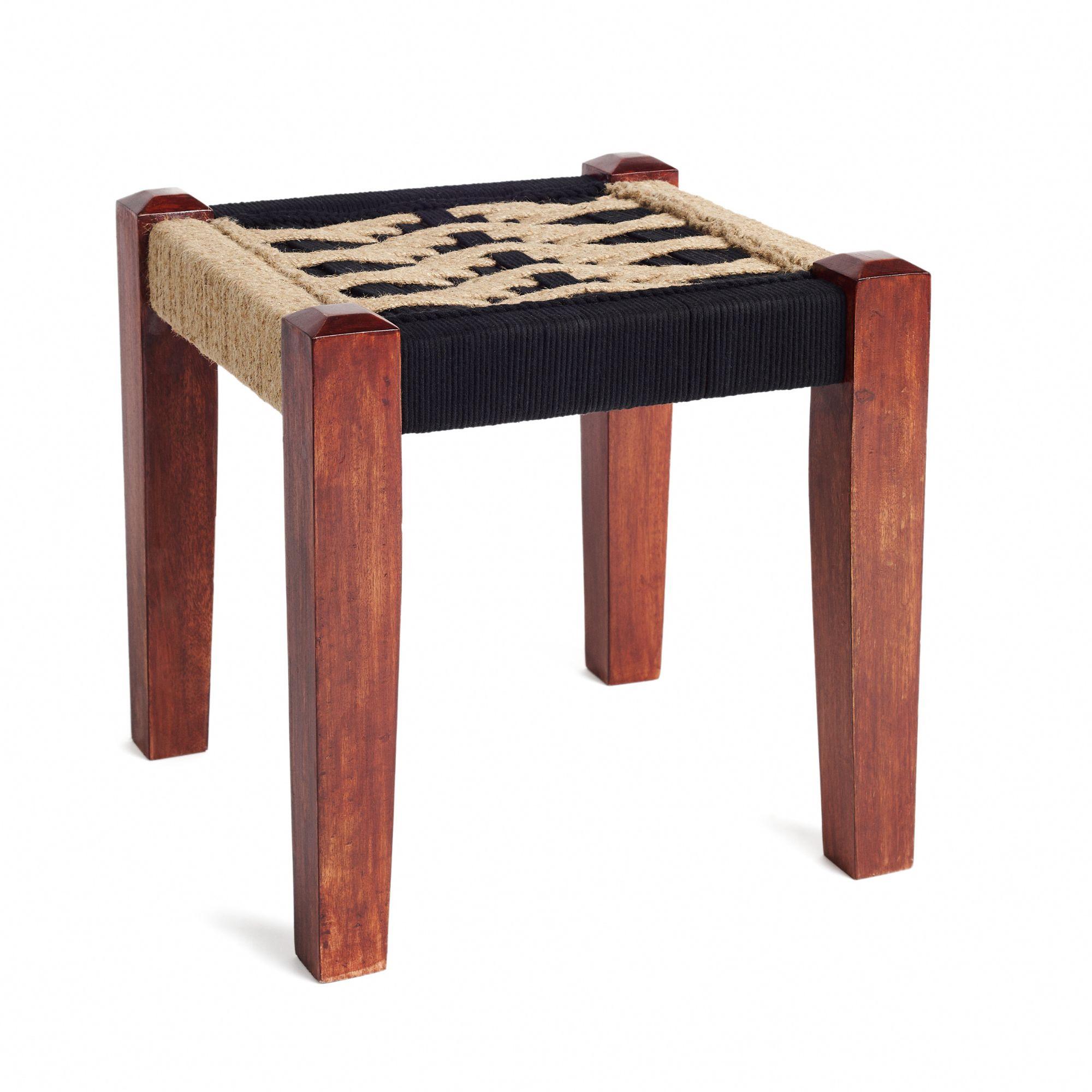 Alambh Black Stool is an artisanal creation made using natural fibers like jute and cotton. Carefully handwoven by women artisans with whom we are collaborating for a unique collaboration, this uses their skill of hand weaving to create unique
