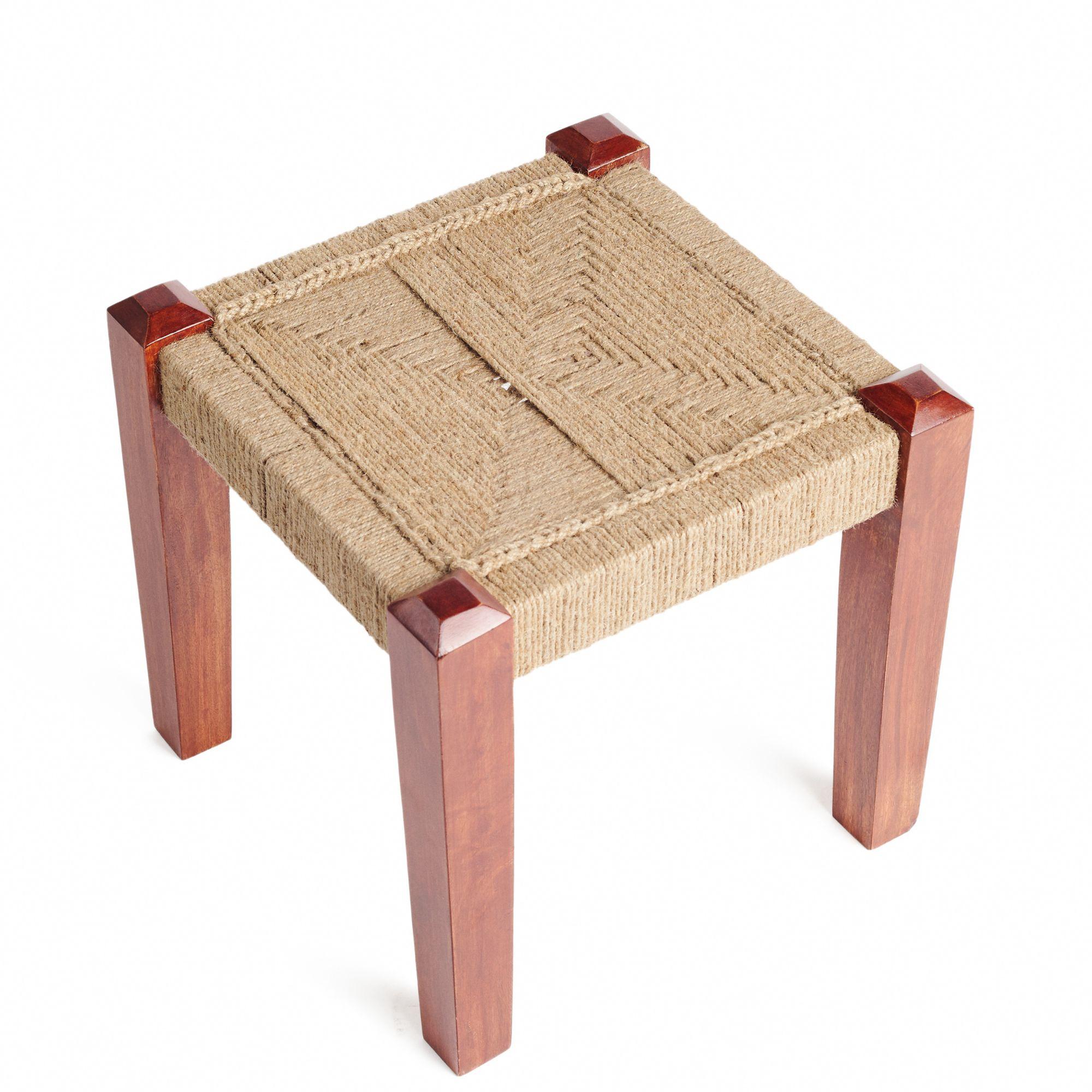 Ālambh Neutral Stool Handwoven in Jute handcrafted by Artisans In New Condition For Sale In Bloomfield Hills, MI