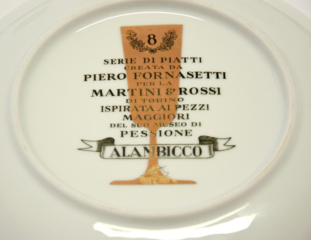 Italian Alambicco Plate for Martini & Rossi, by P. Fornasetti, 1960s For Sale