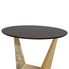 Alambra Round Table with Mahogany Top and Iron Base