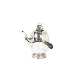 Alan Adler Sterling Silver & Walnut Modernist Hand Wrought Serving Coffee Set