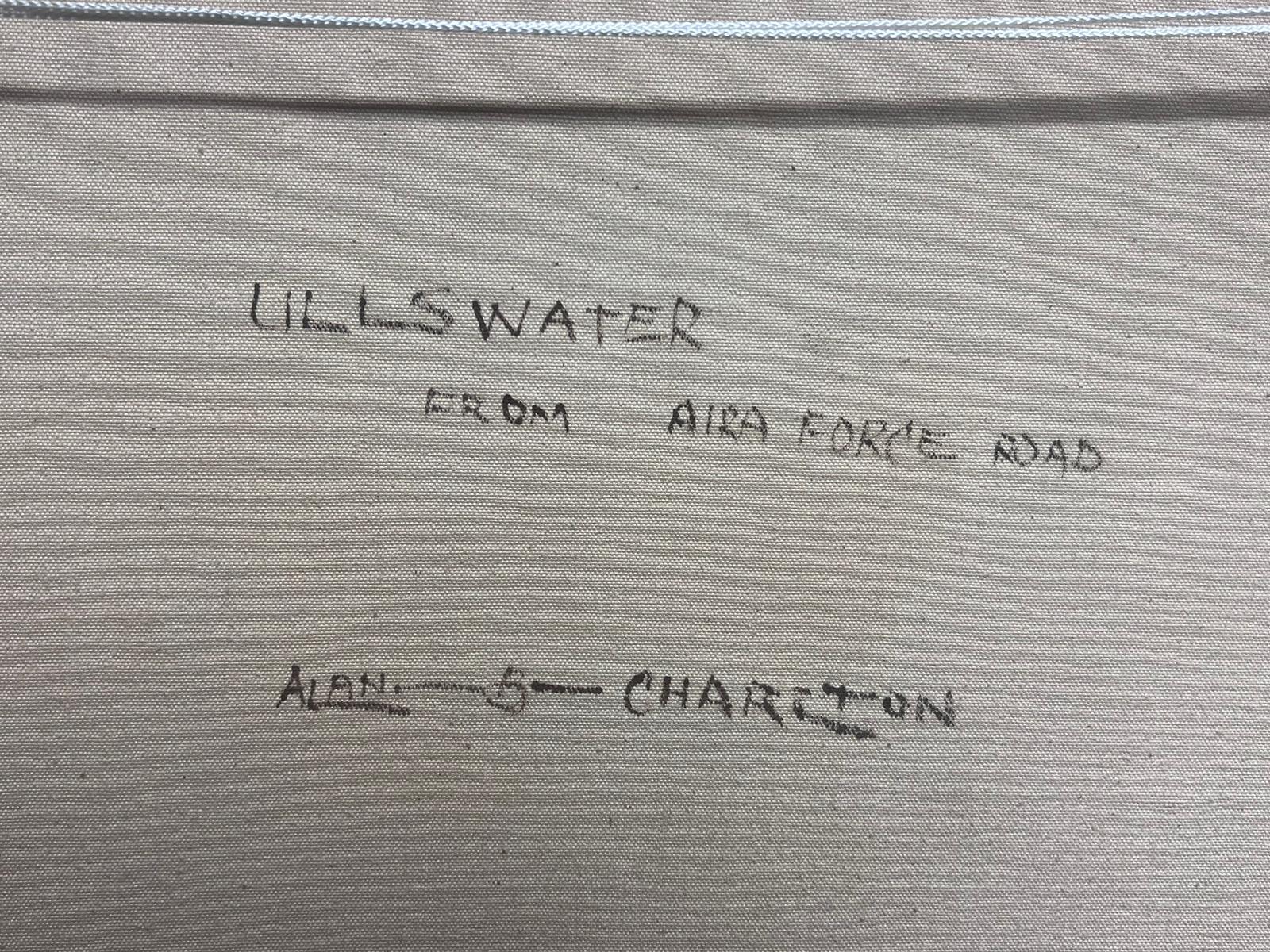 Ullswater El distrito de los lagos inglés Gran cuadro al óleo vintage firmado sobre lienzo 8