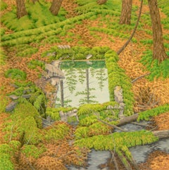 Alan Bray, Abandoned Spring, Casein on panel landscape painting, 2018