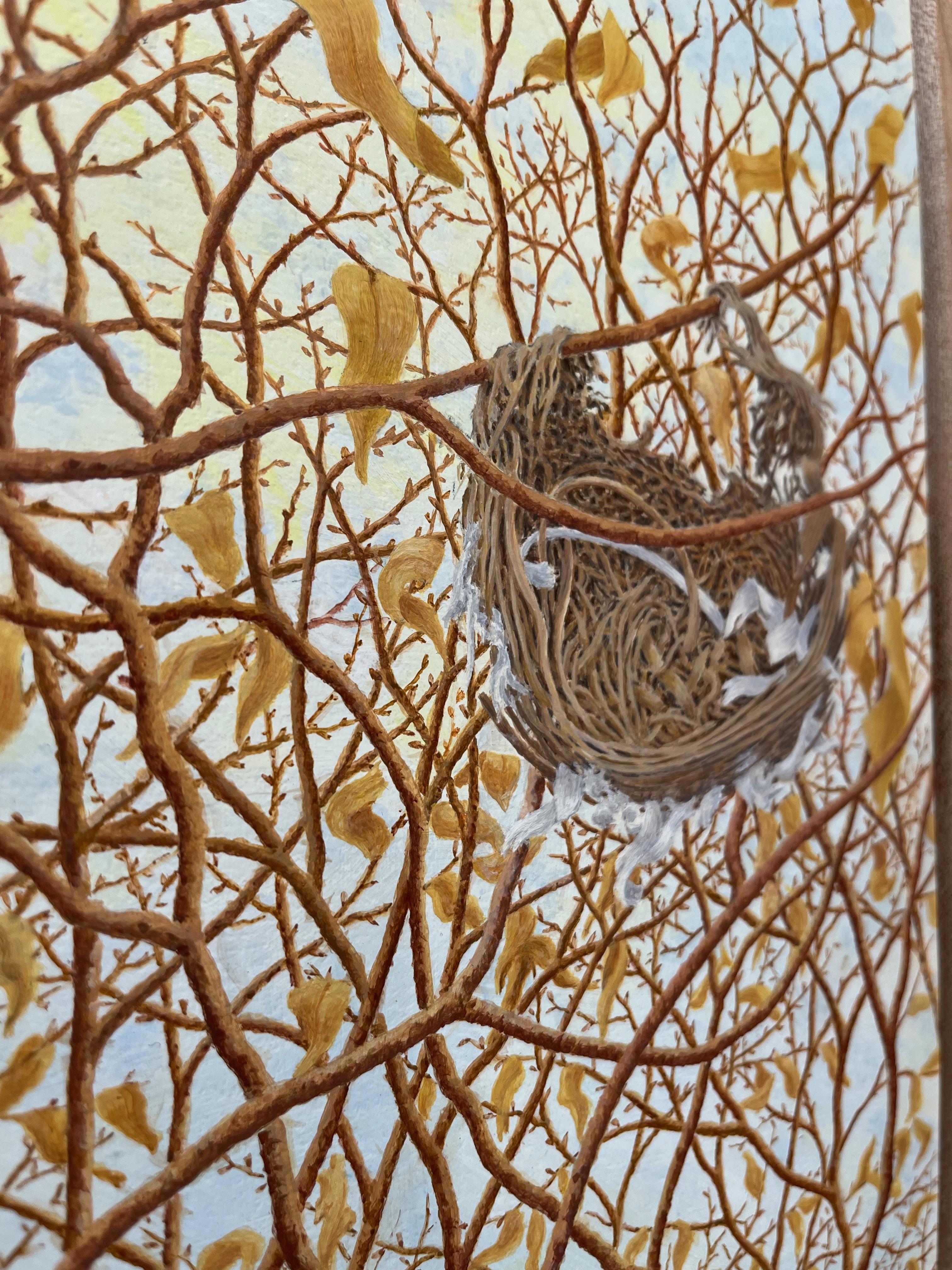 Alan Bray, Windblown, 2023, peinture impressionniste de nid de nature caséine en vente 3