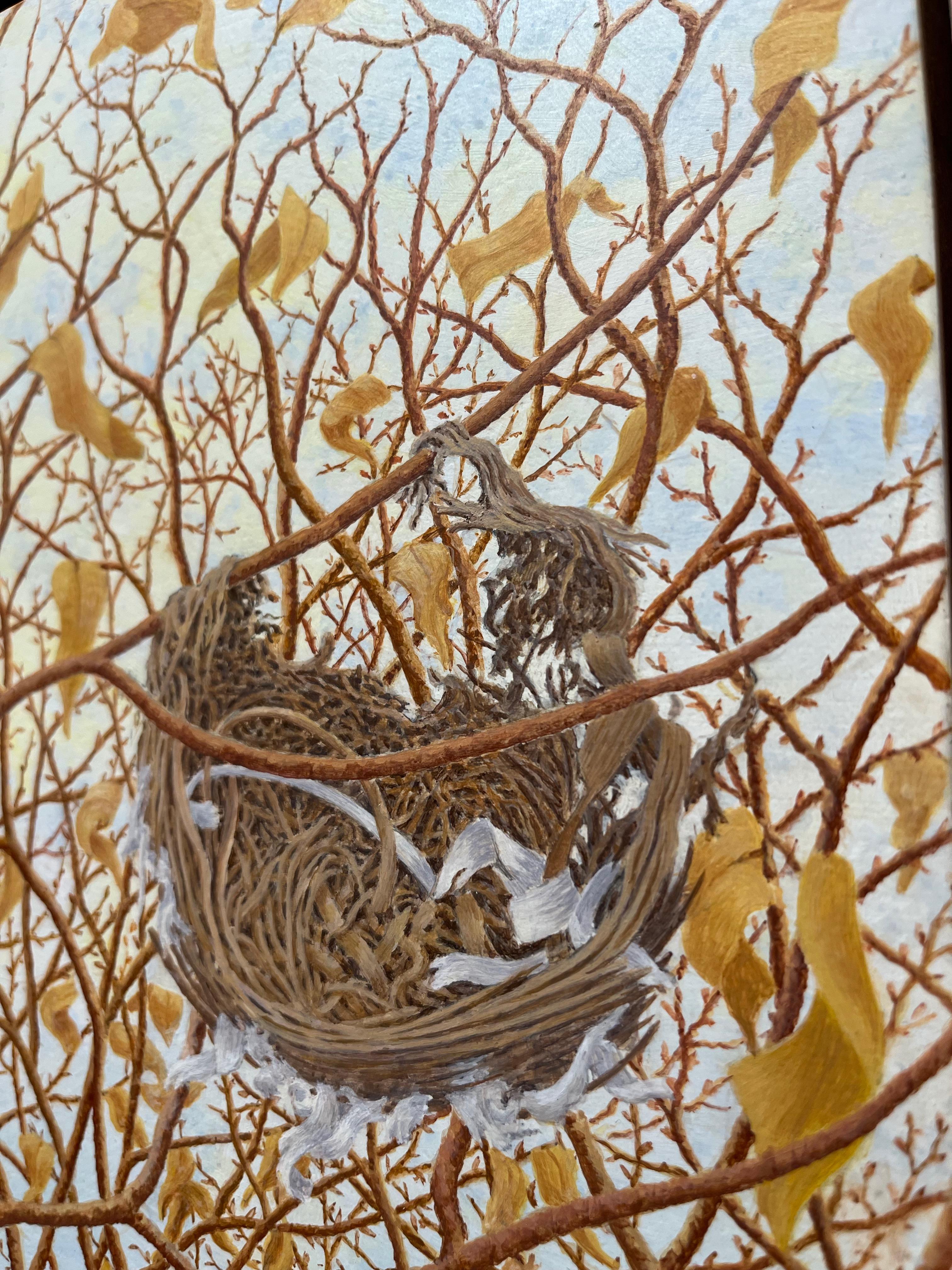 Alan Bray, Windblown, 2023, peinture impressionniste de nid de nature caséine en vente 4