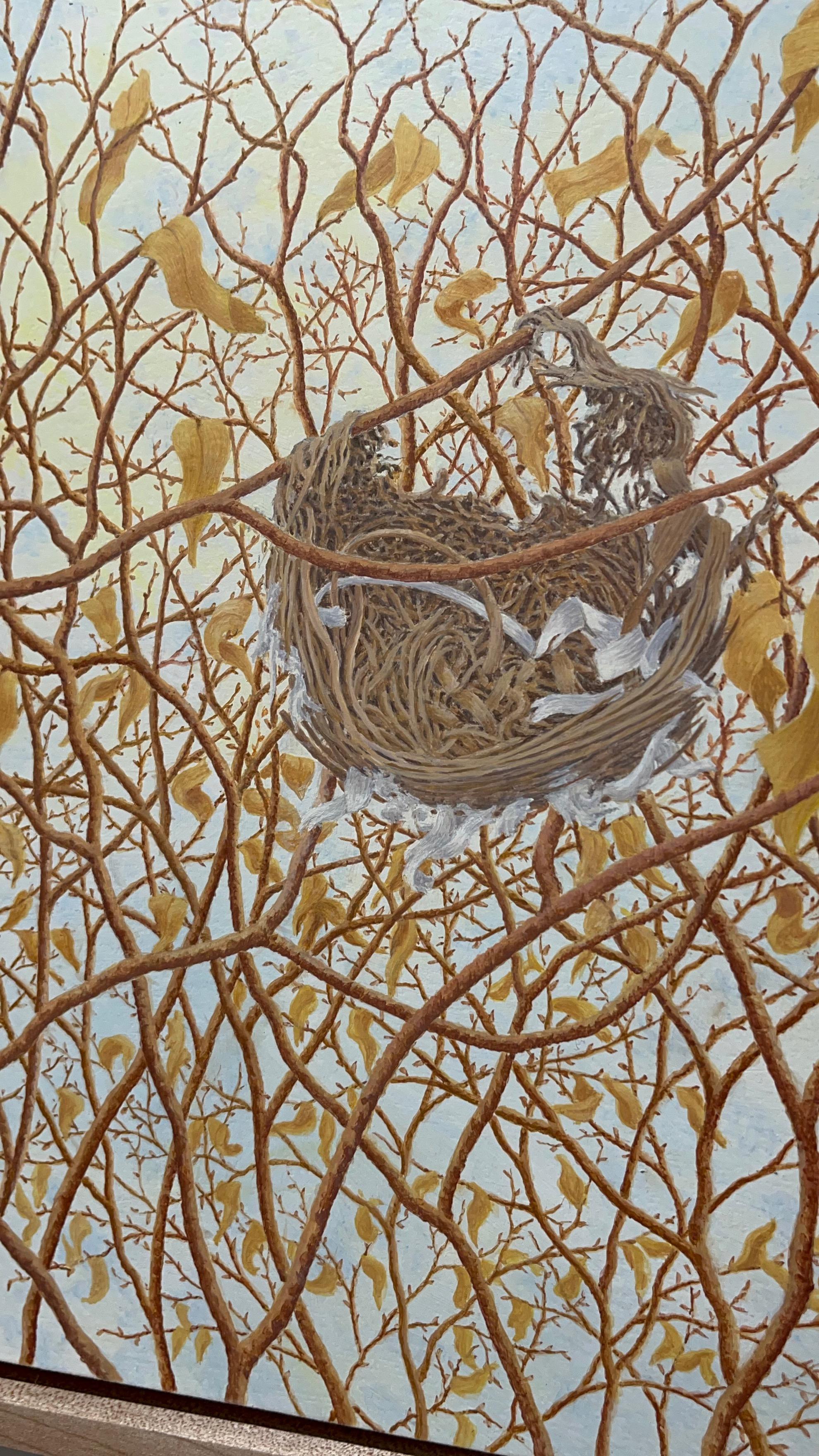 Alan Bray, Windblown, 2023, peinture impressionniste de nid de nature caséine en vente 5