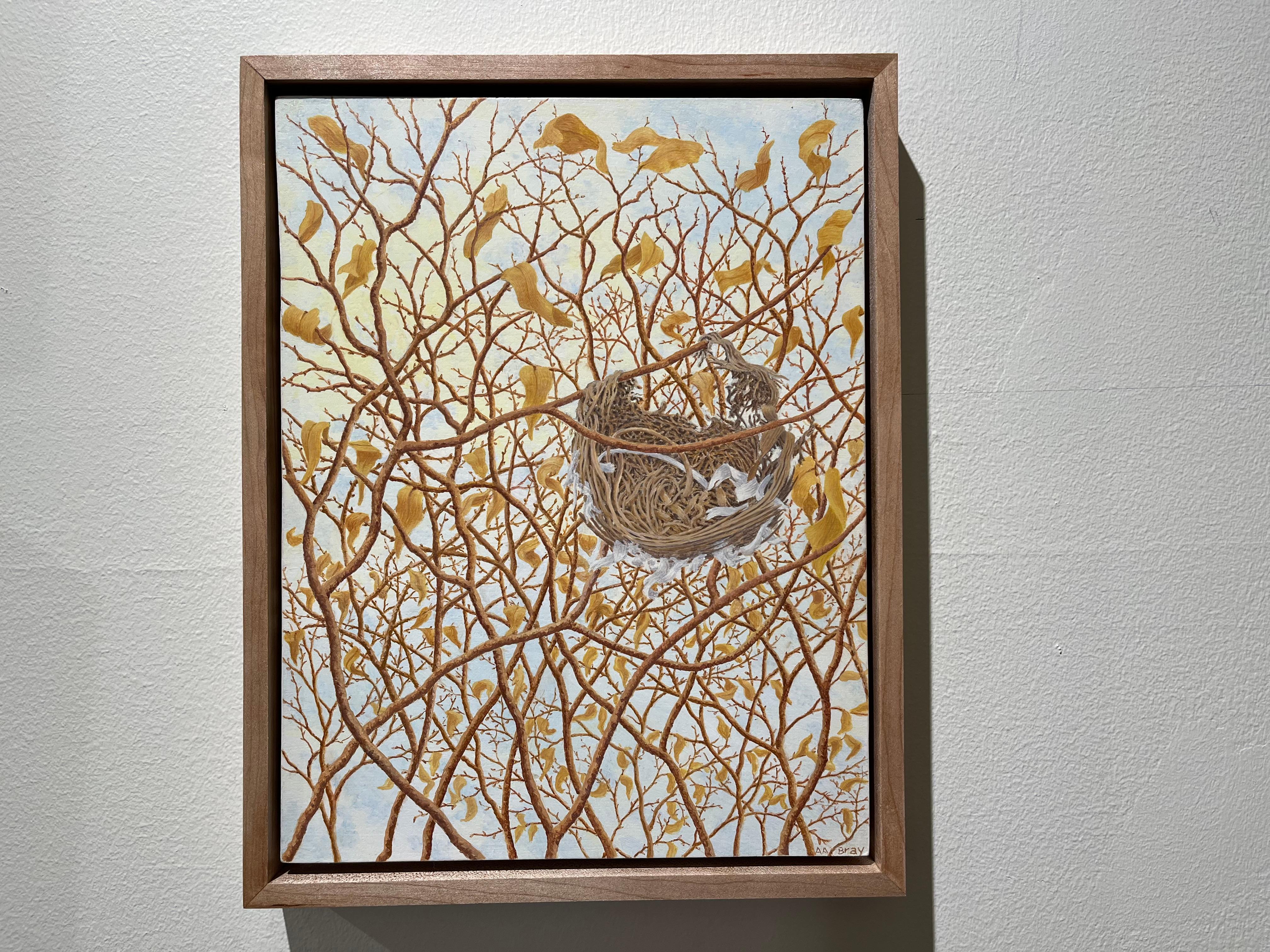 Alan Bray, Windblown, 2023, peinture impressionniste de nid de nature caséine en vente 6