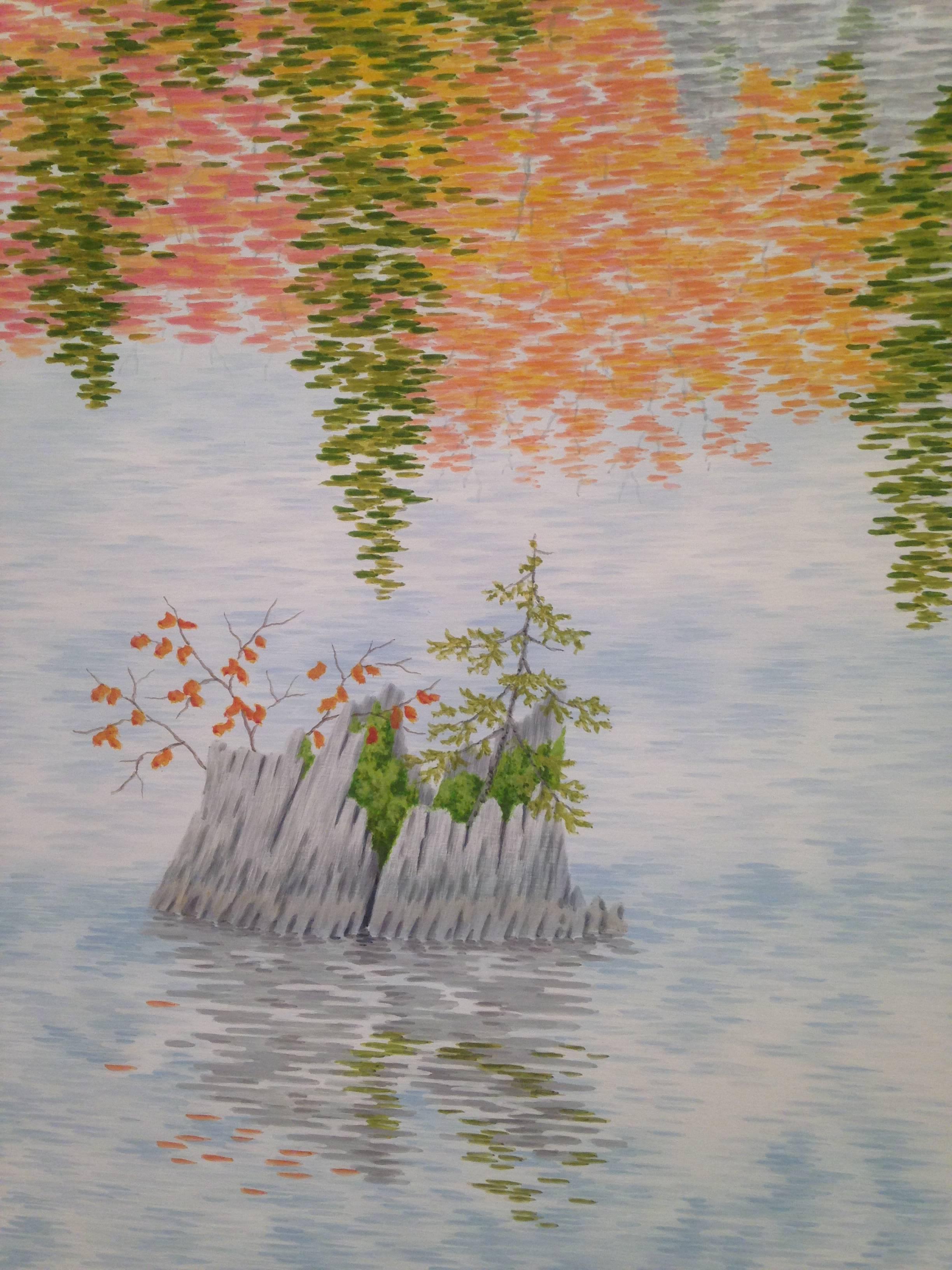Drowned Forest, Casein Tempera on Panel, Landscape Painting 1