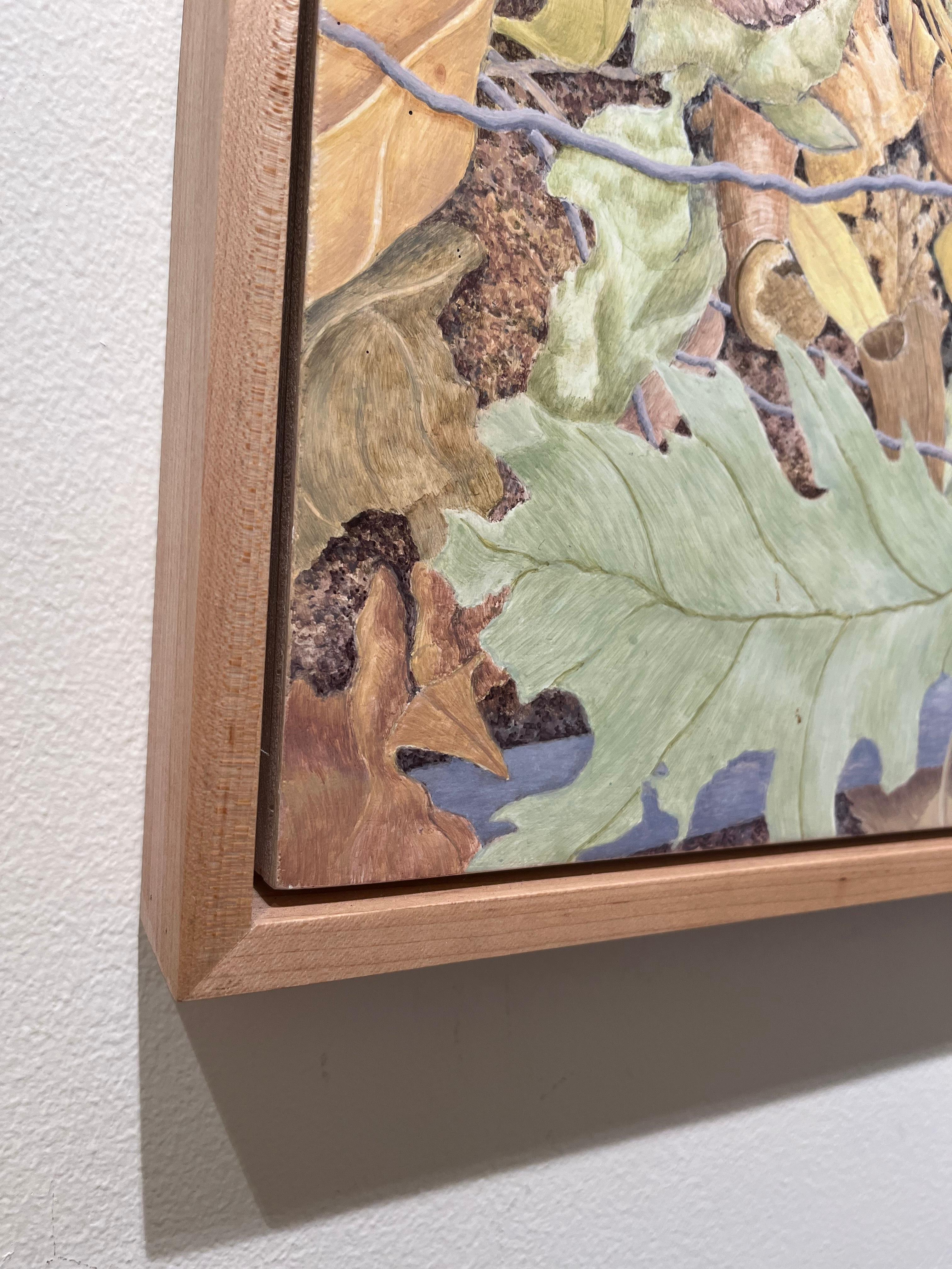 Zorzal ermitaño, pintura impresionista al natural en caseína de huevos en nido de pájaro en venta 2