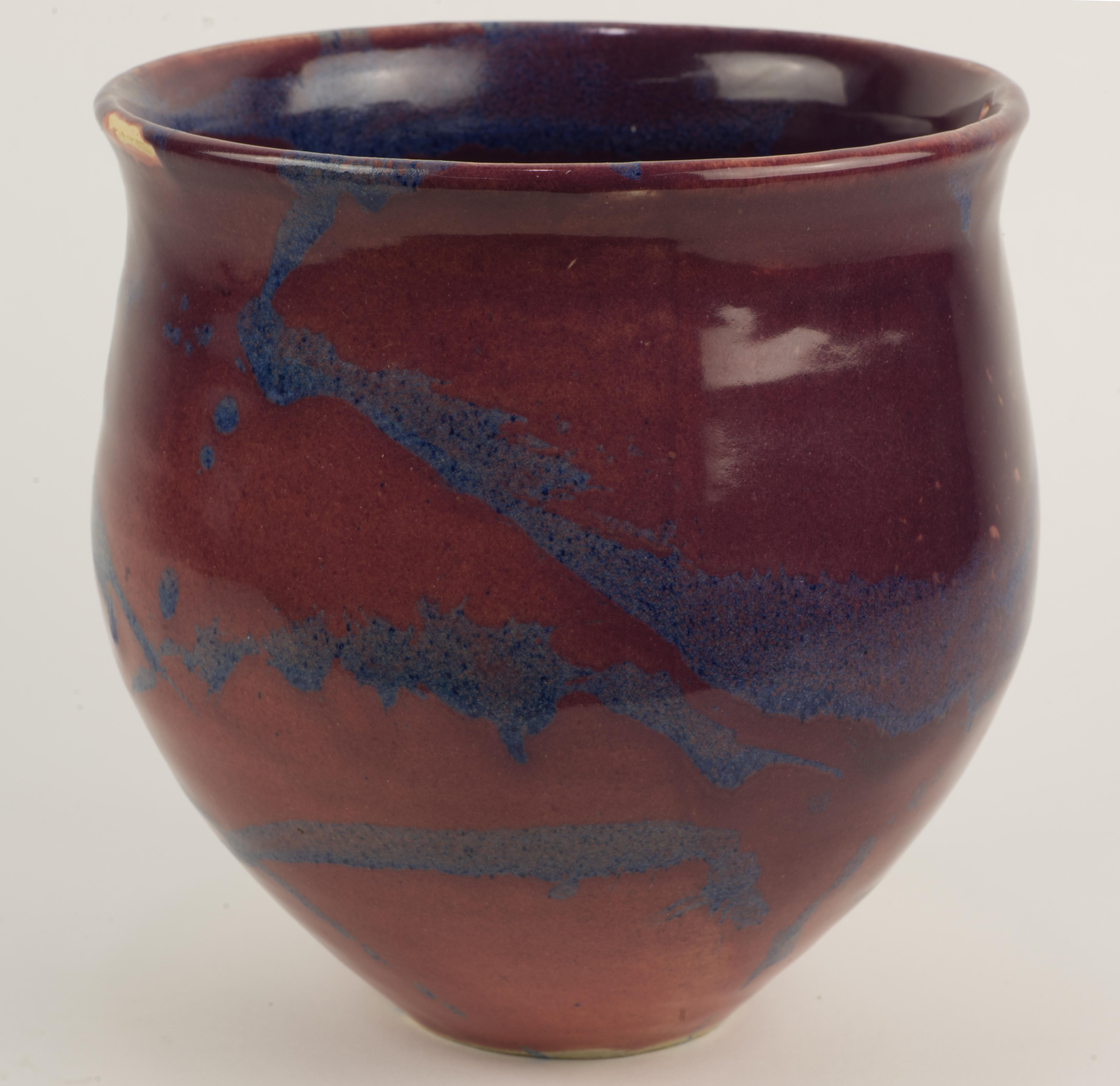 Alan Brough Large Vase, Organic Modern, Cornwall Art Studio Pottery In Good Condition In Clifton Springs, NY