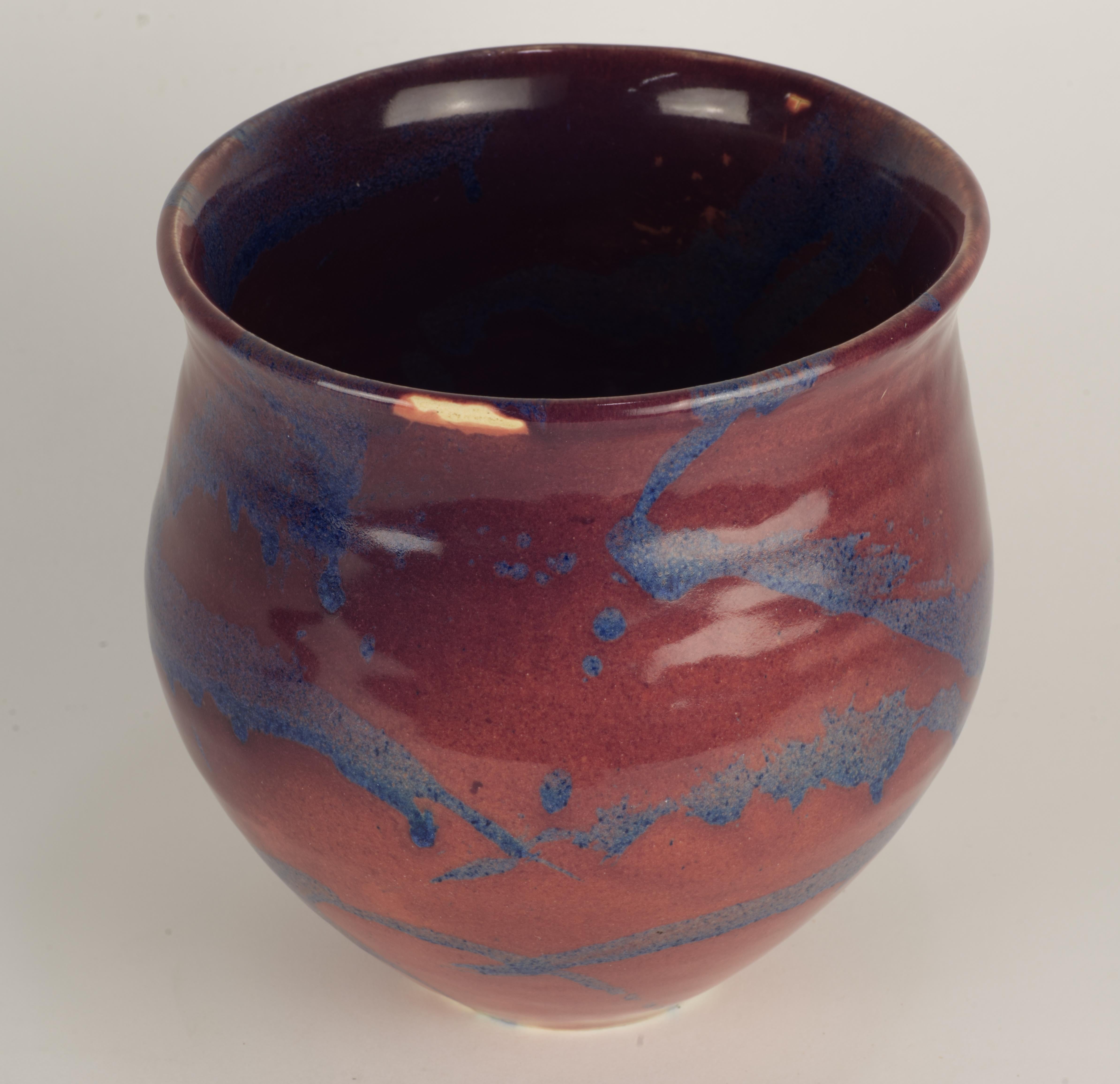 Ceramic Alan Brough Large Vase, Organic Modern, Cornwall Art Studio Pottery