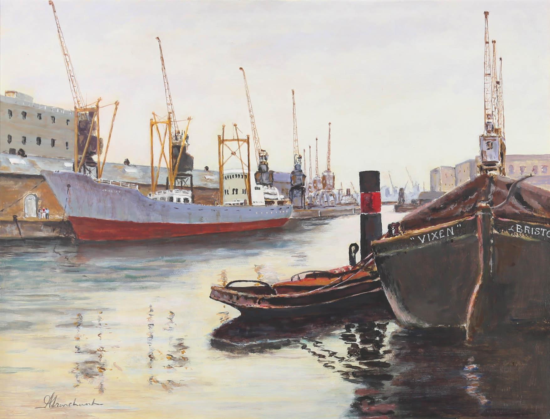 Alan Church - 20th Century Oil, The Dockyard For Sale 1