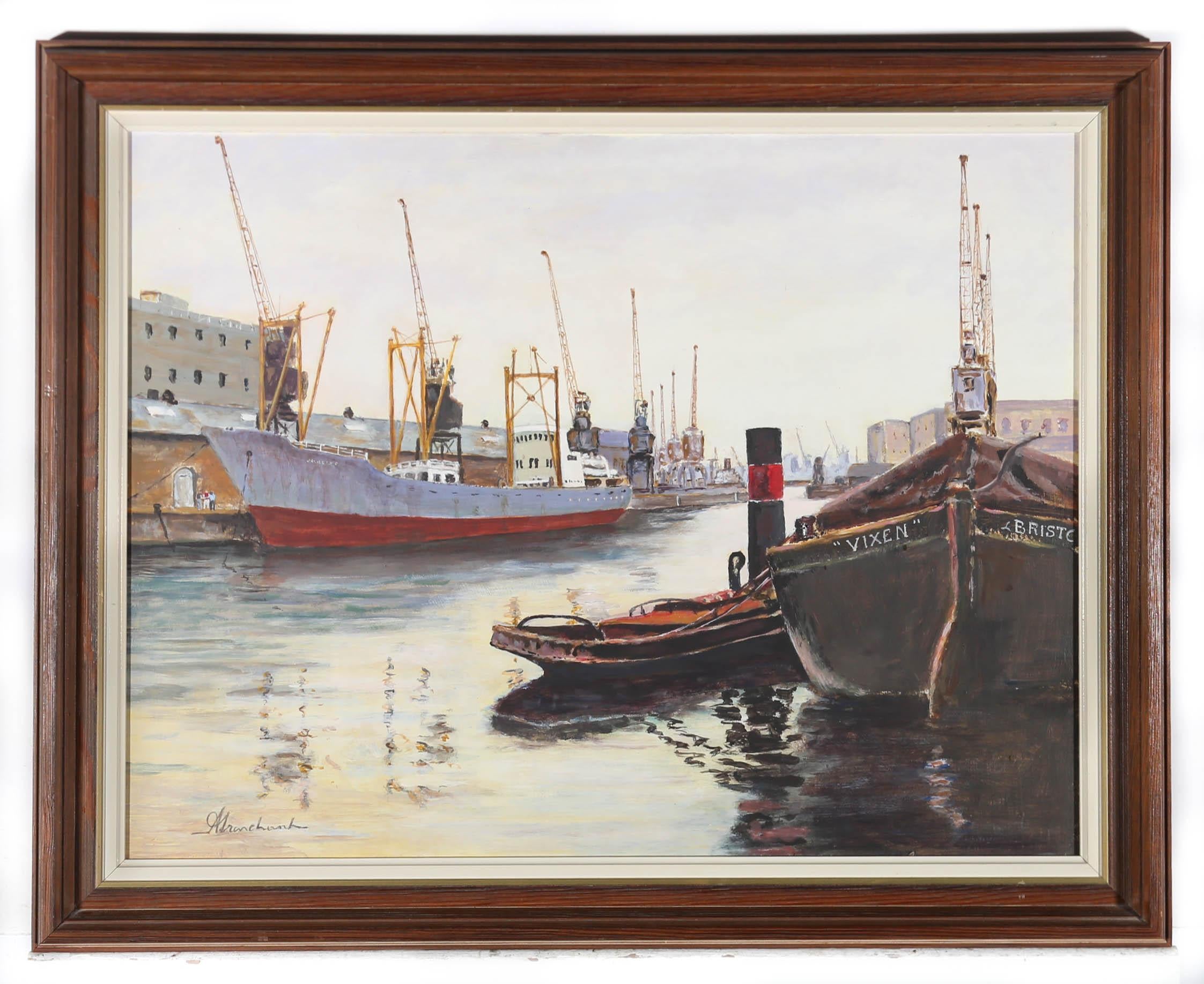 Alan Church - 20th Century Oil, The Dockyard For Sale 2
