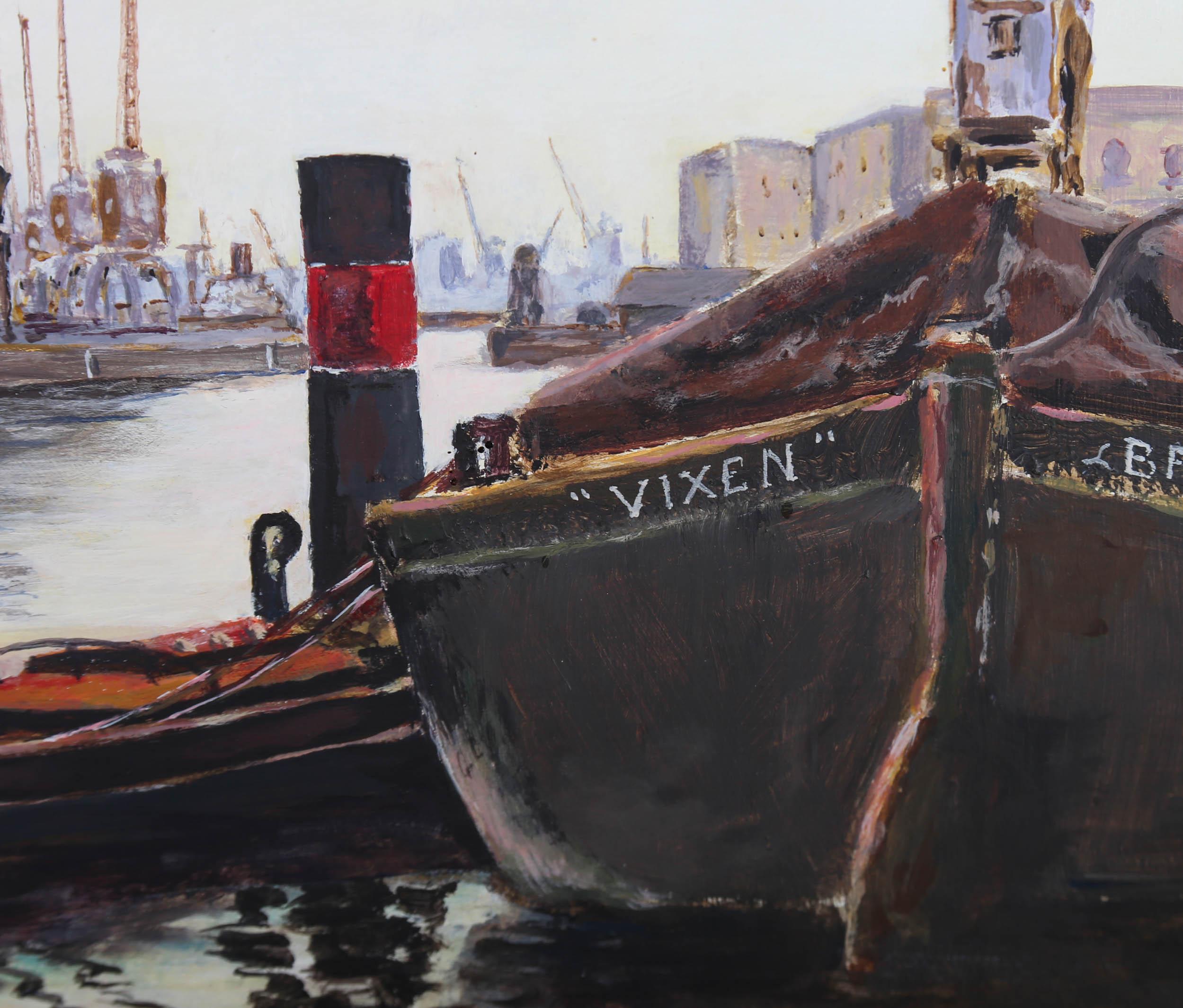 Alan Church - 20th Century Oil, The Dockyard For Sale 4