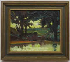 Alan Cotton (1938-) Britisches IMPRESSIONIST-impasto-Ölgemälde DEVON SUNSET