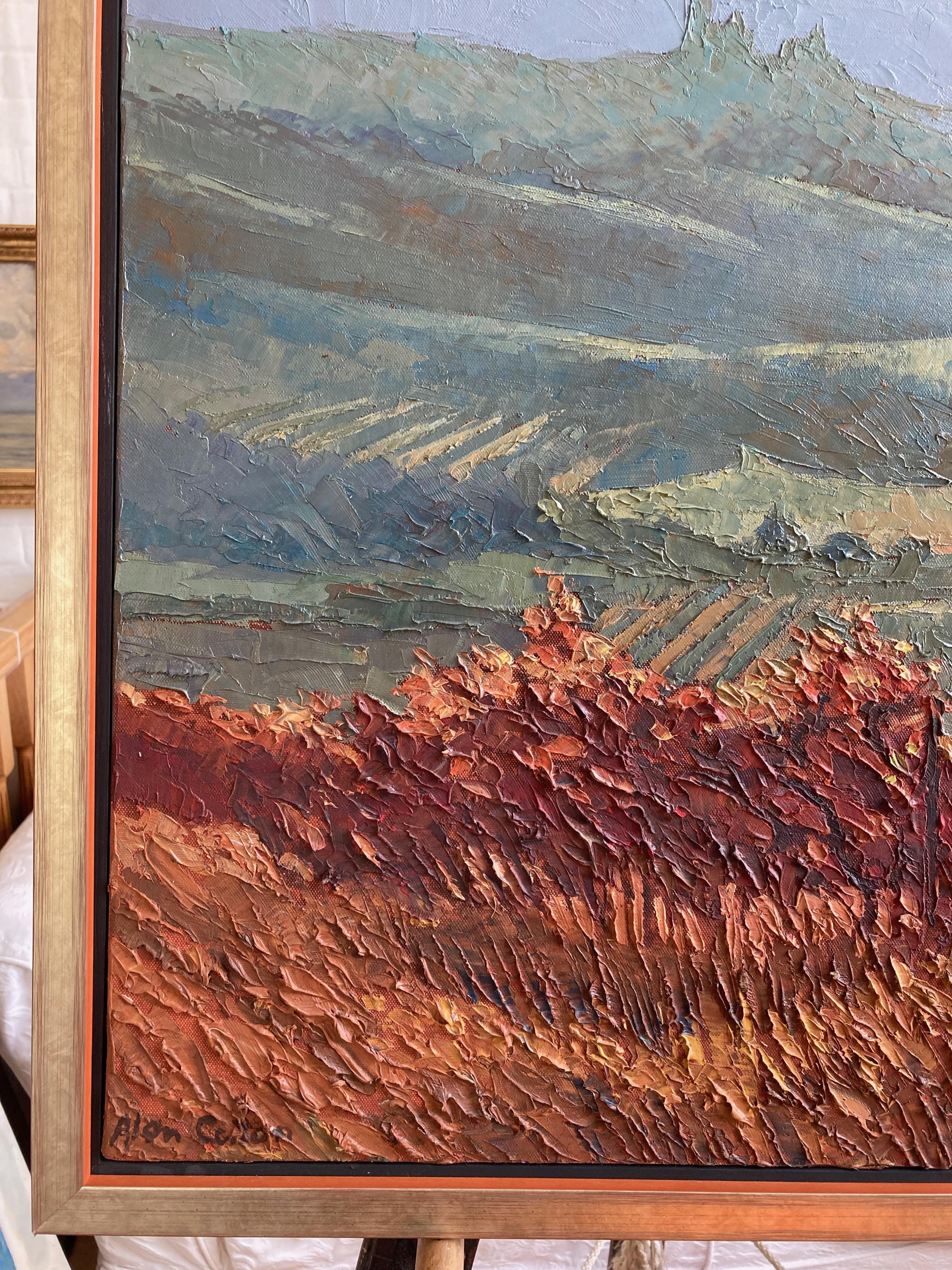 Alan Cotton, Piedmont, Impressionist scene of Italian vineyard in fall colours. 5