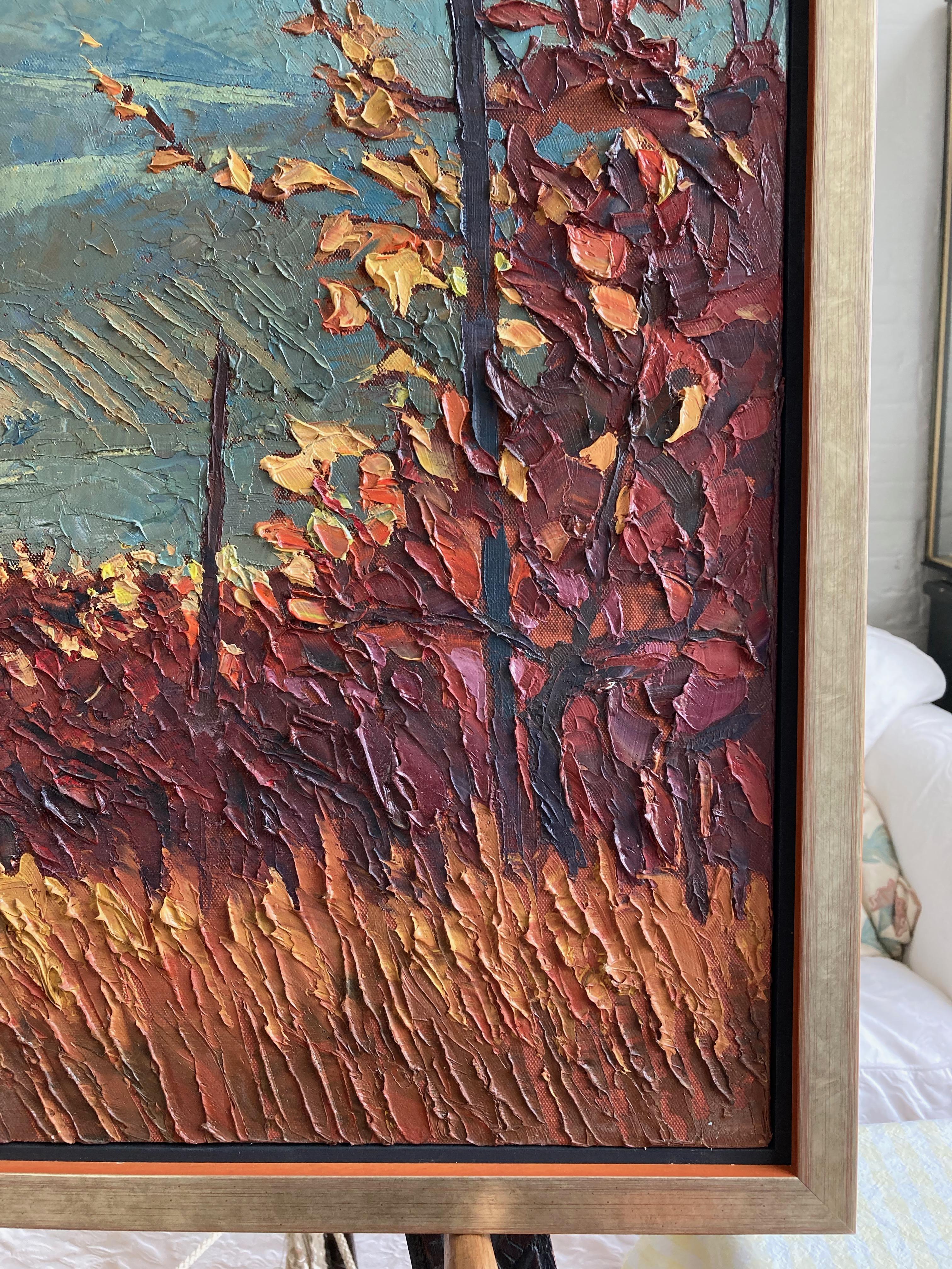 Alan Cotton, Piedmont, Impressionist scene of Italian vineyard in fall colours. 6