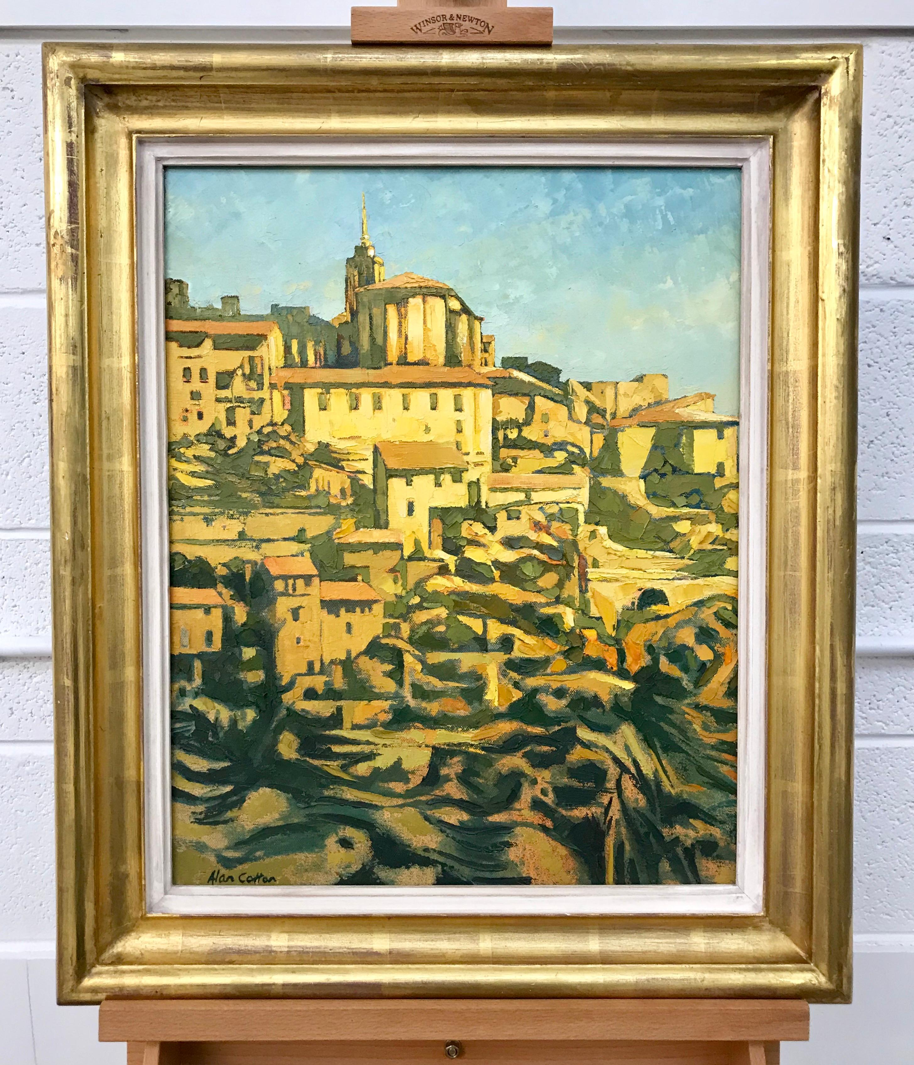 Ölgemälde von Gordes in warmem Sonnenlicht, Südfrankreich, von britischem Künstler (Impressionismus), Painting, von Alan Cotton