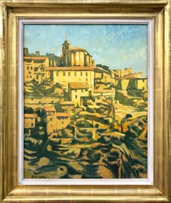 Impasto Oil Painting of Gordes Southern France Warm Sunlight by British Artist