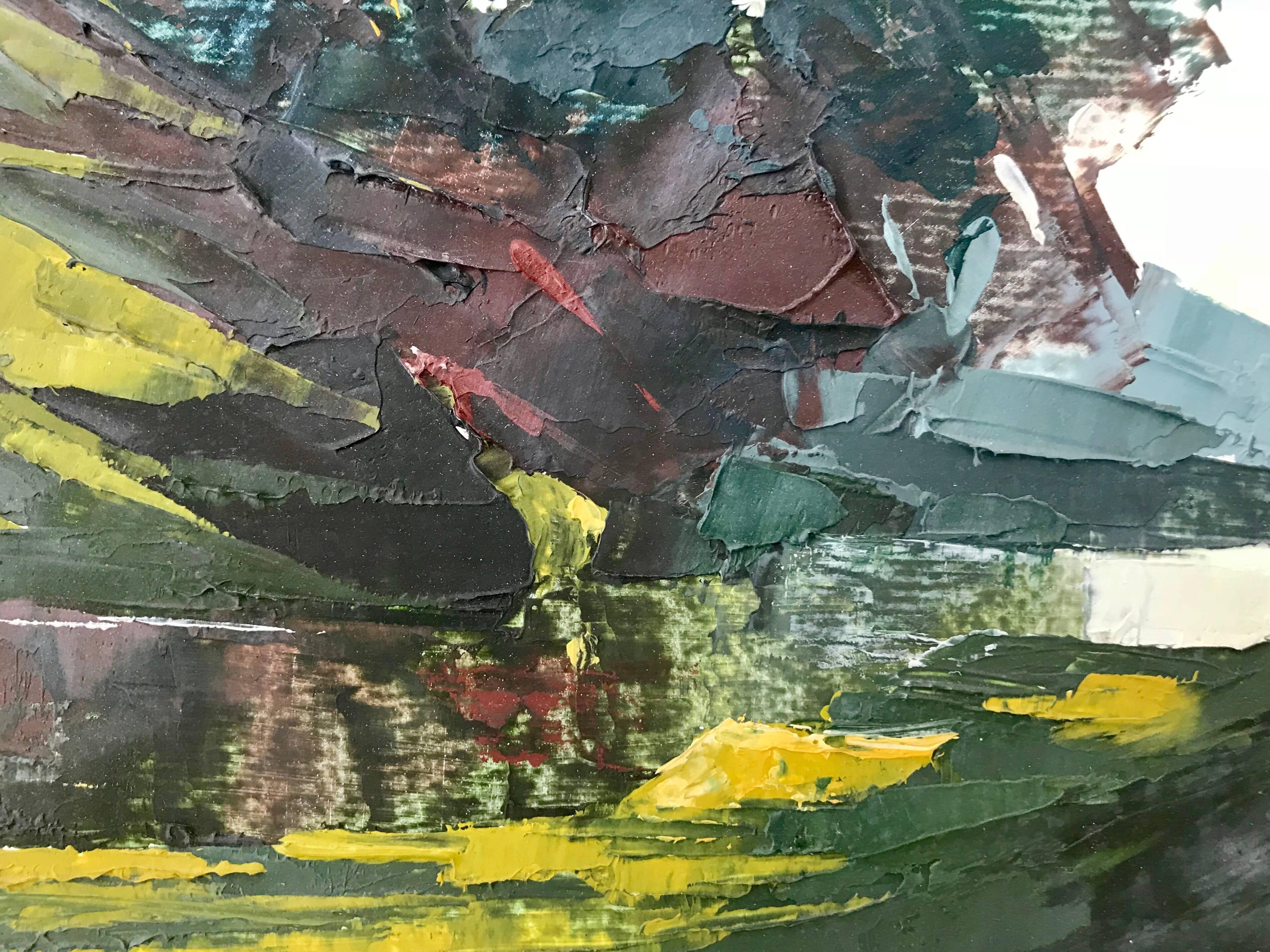 River Otter II Mini Impasto Oil Painting of English River Landscape by UK Artist 2