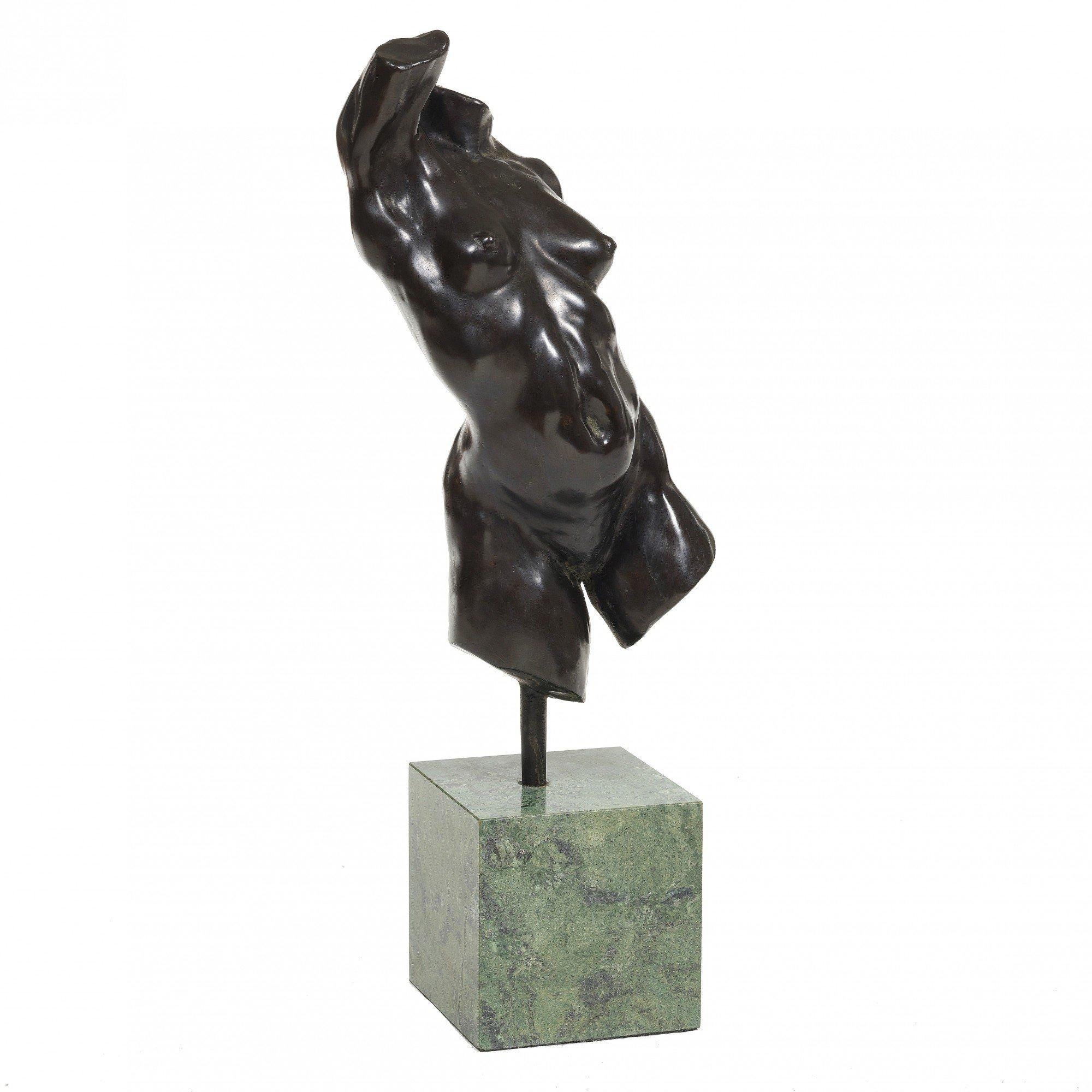 Alan Cottrill Figurative Sculpture - Nude Female Torso Bronze Sculpture, 20th Century Contemporary American Artist