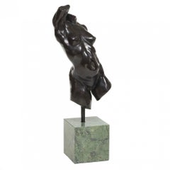 Vintage Nude Female Torso Bronze Sculpture, 20th Century Contemporary American Artist