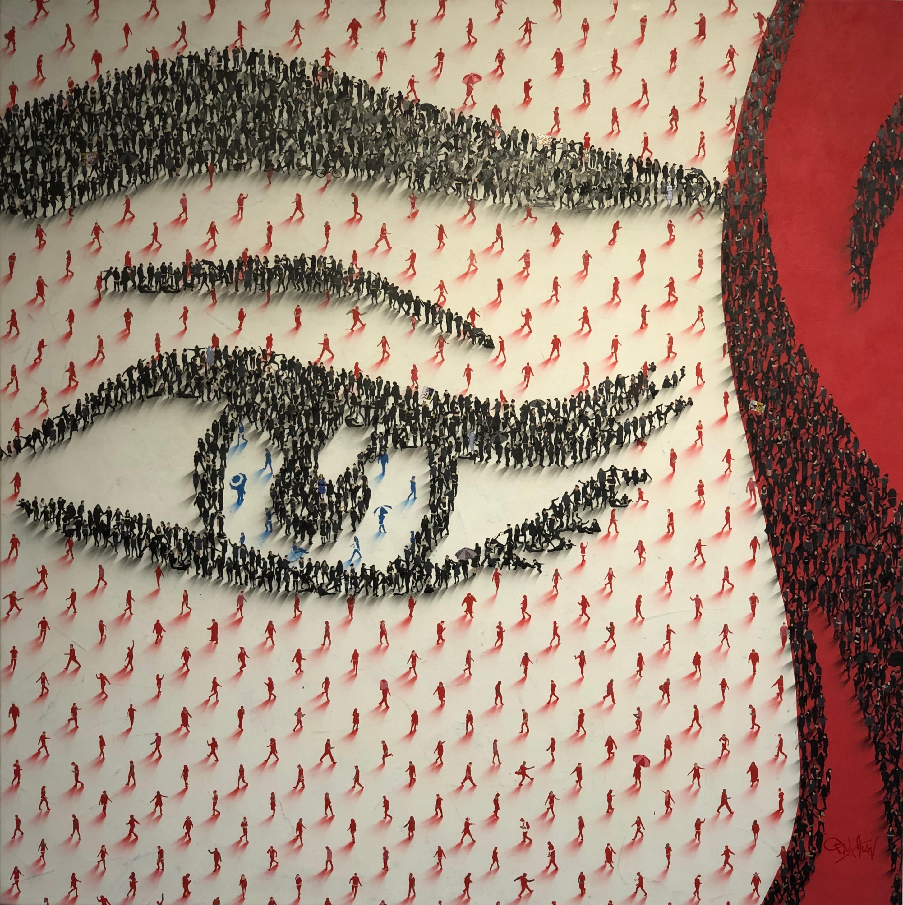 Figurative Painting Alan Craig -  Hommage à Lichtenstein pour son caractère insolent « Je te vois »